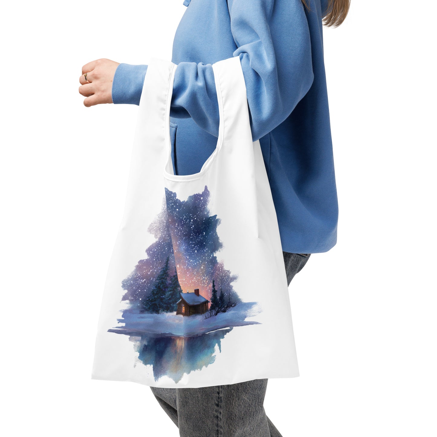 Sac Shopping Léger "VILLAGE DE NUIT"