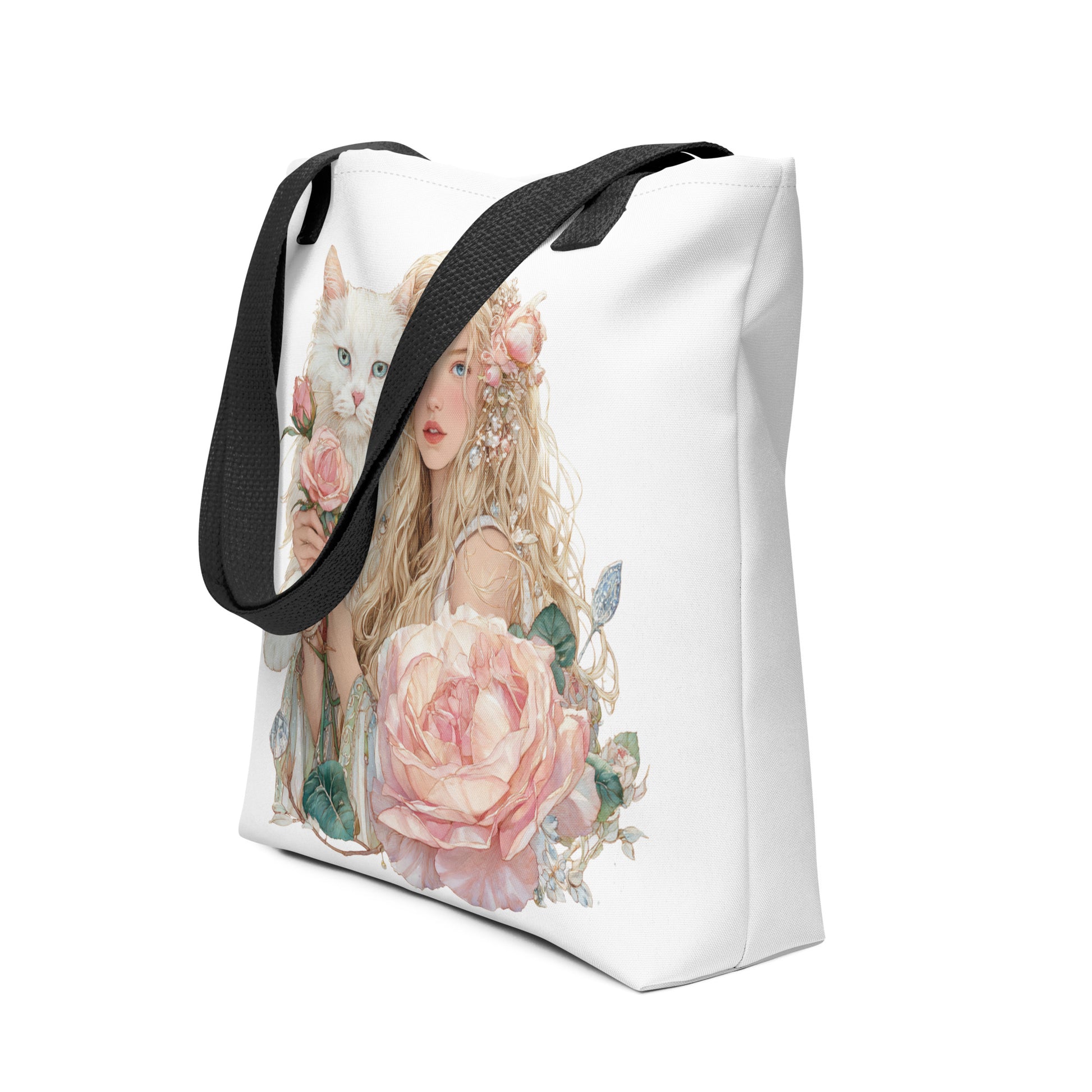 Tote Bag Shopping "JEUNE FILLE AU CHAT" - French Bazar - 9929426_4533