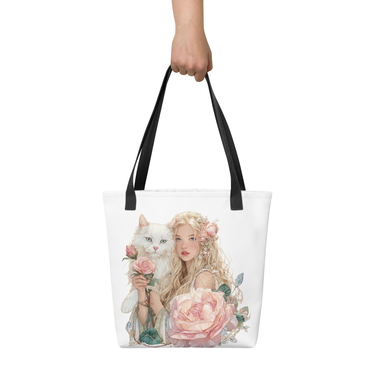 Tote Bag Shopping "JEUNE FILLE AU CHAT" - French Bazar - 9929426_4533