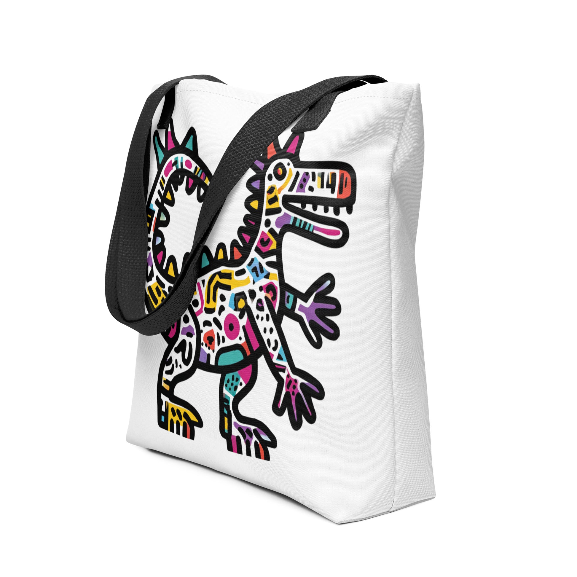Tote Bag Shopping "KEITH HARING STYLE DINOSAUR" - French Bazar - 1583402_4533