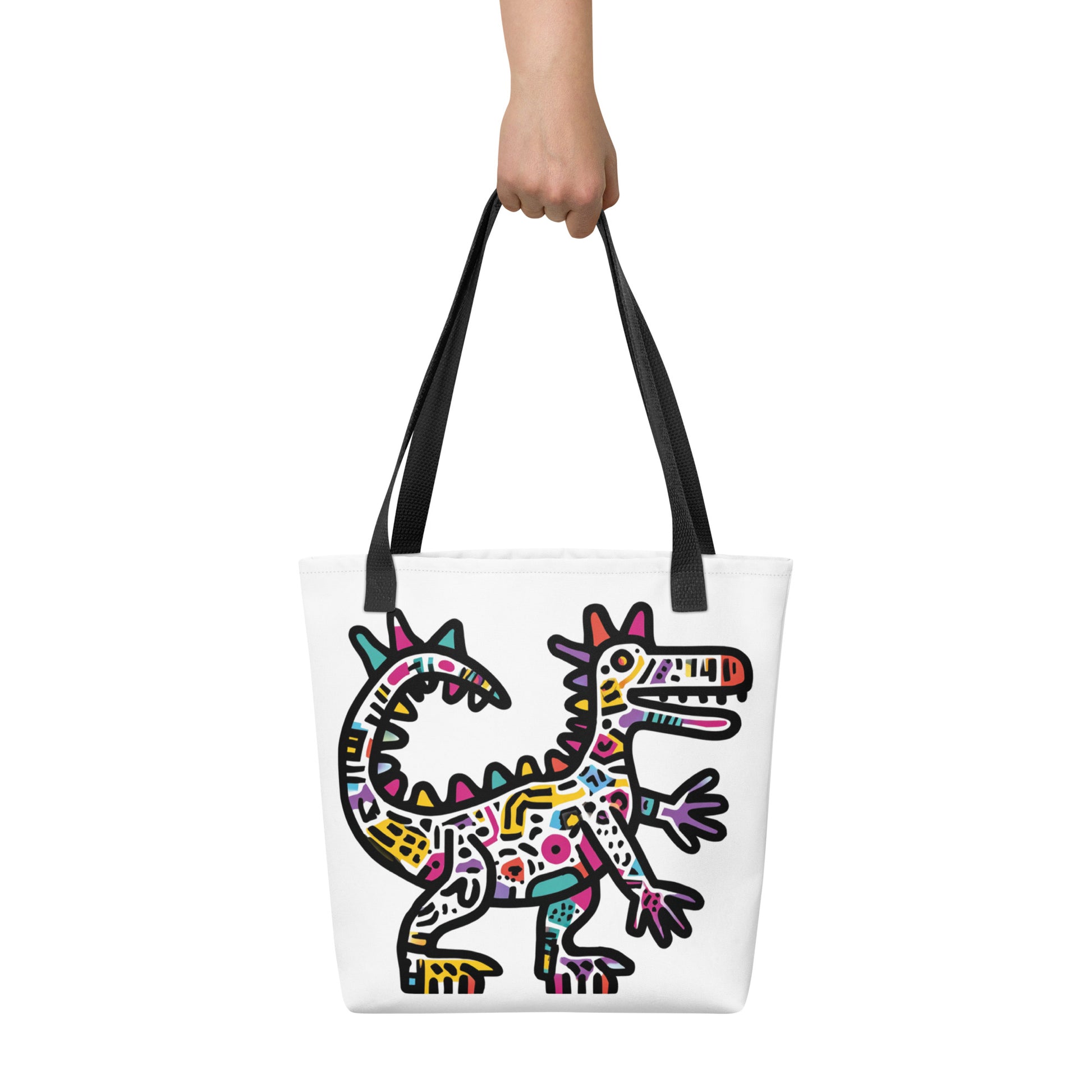 Tote Bag Shopping "KEITH HARING STYLE DINOSAUR" - French Bazar - 1583402_4533