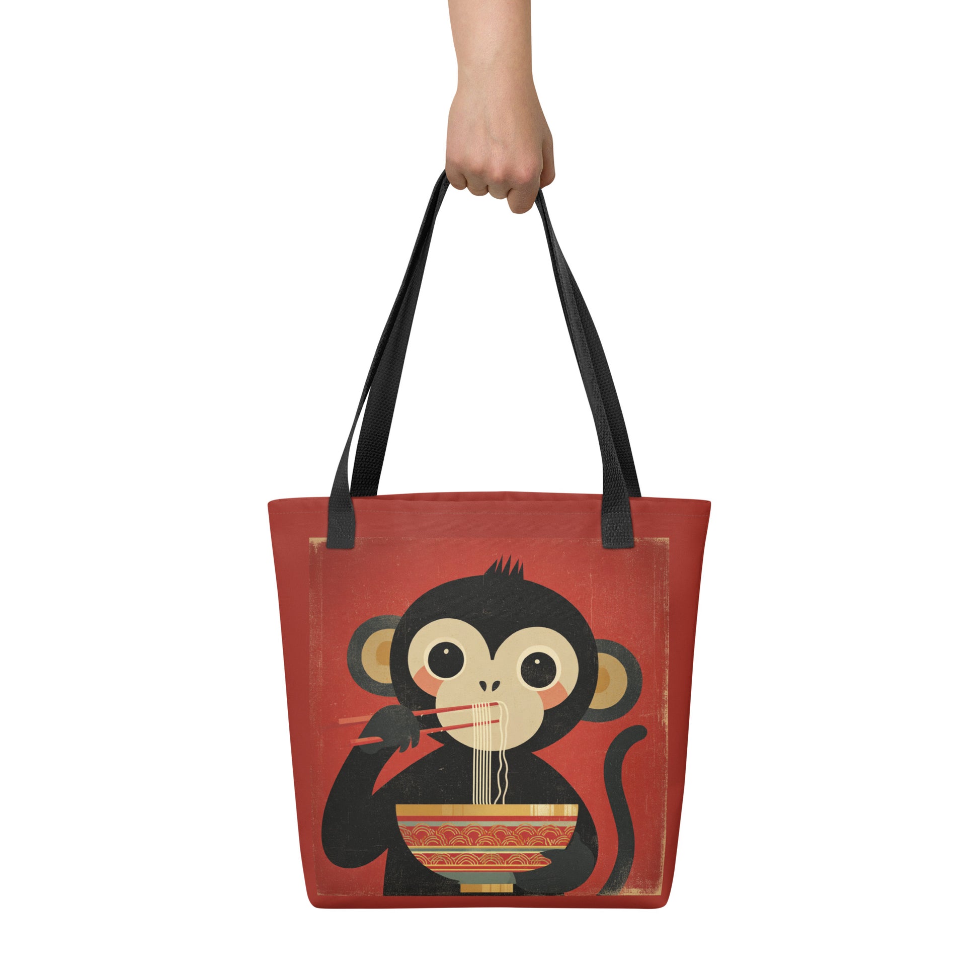 Tote Bag Shopping "MONKEY EATING NODDLES" - French Bazar - 9996429_4533