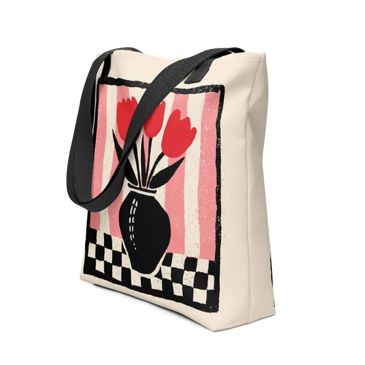 Tote Bag Shopping "RED TULIPS" - French Bazar - 7761734_4533
