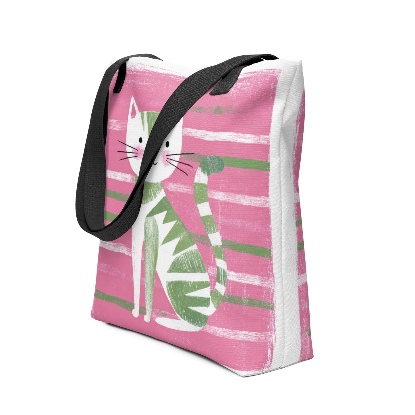 Tote Bag Shopping "GREEN CAT"
