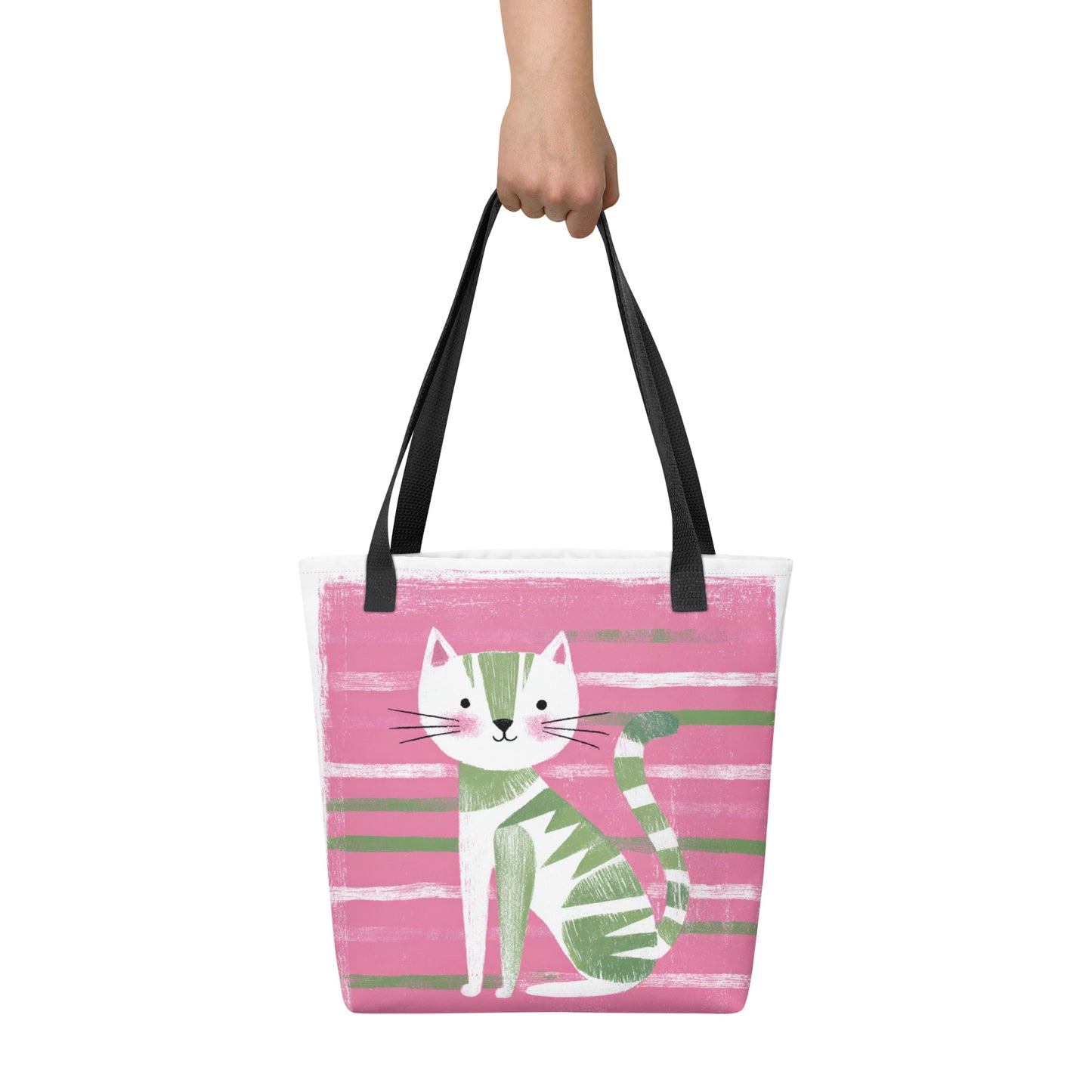 Tote Bag Shopping "GREEN CAT"