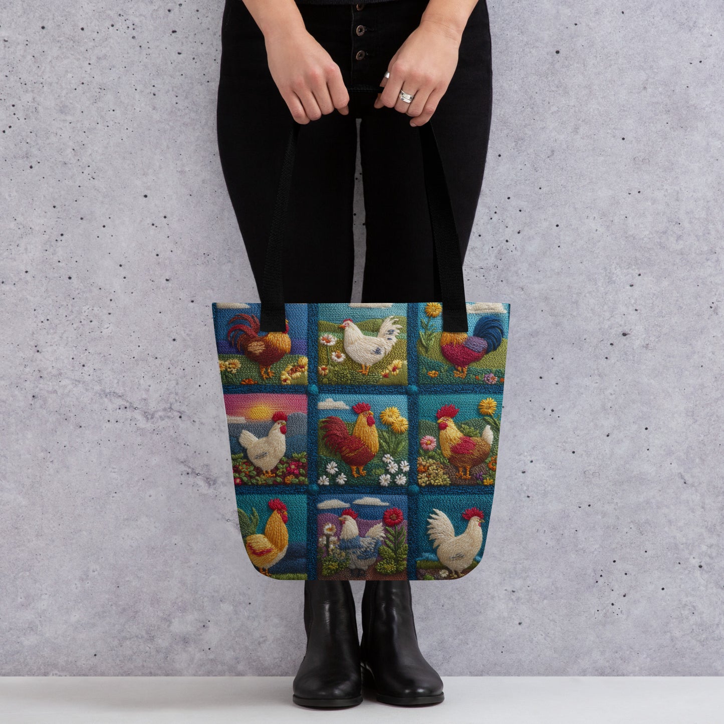 Tote Bag Shopping "PATCHWORK BASSE-COUR"