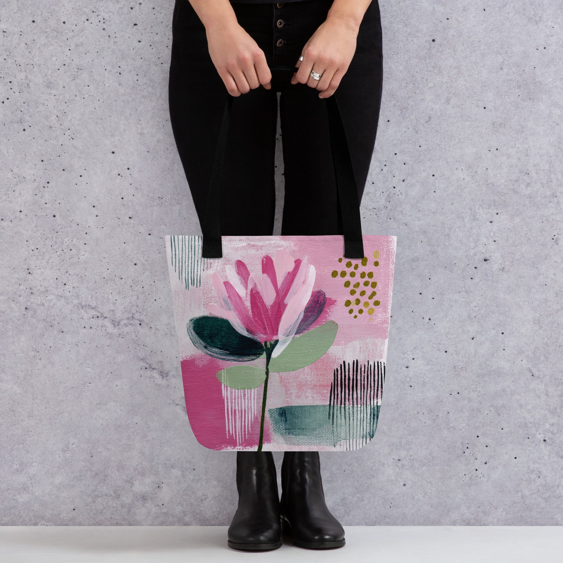 Tote Bag Shopping "PINK FLOWER" - French Bazar - 8708880_4533
