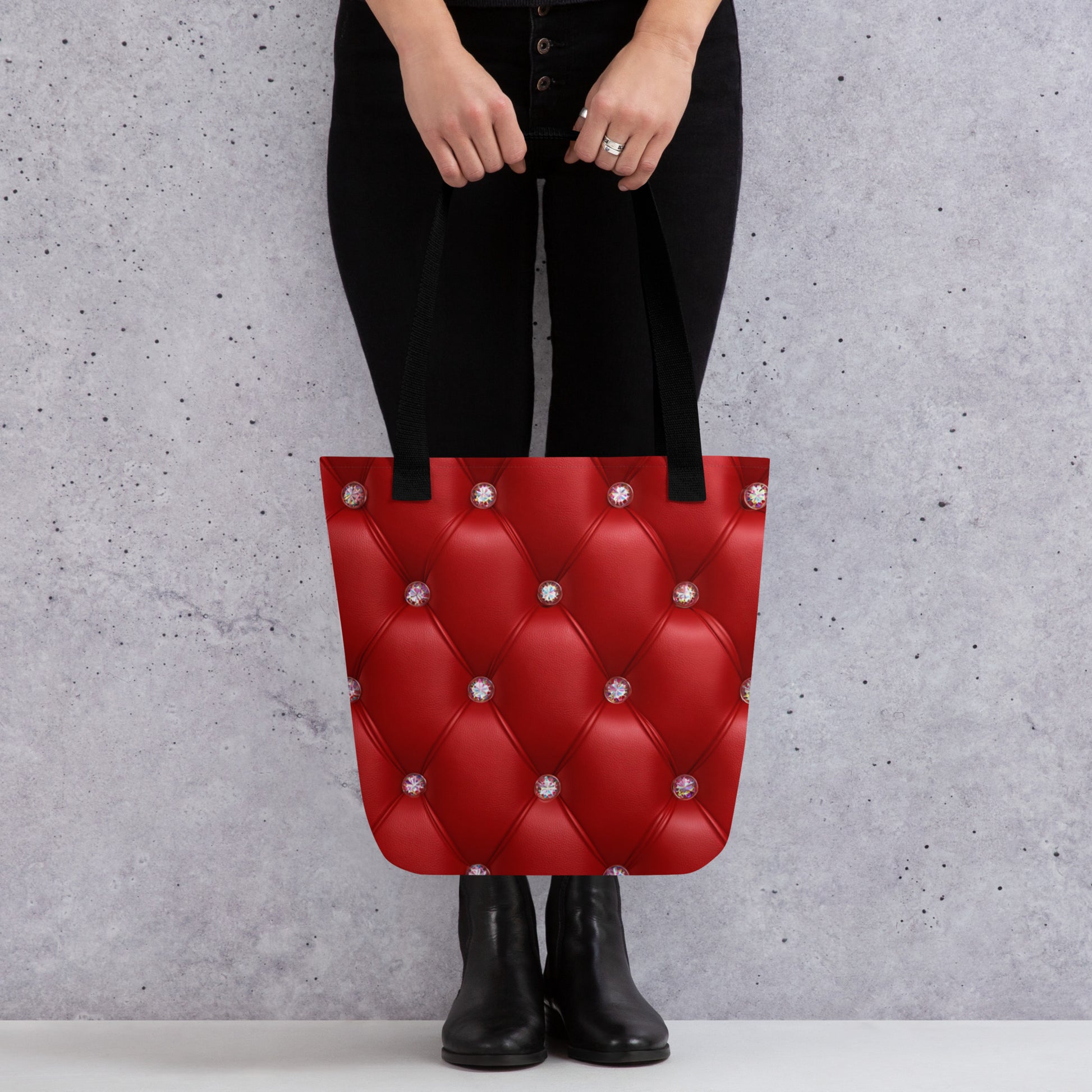 Tote Bag Shopping "STYLE MATELASSÉ ROUGE" - French Bazar - 4139678_4533
