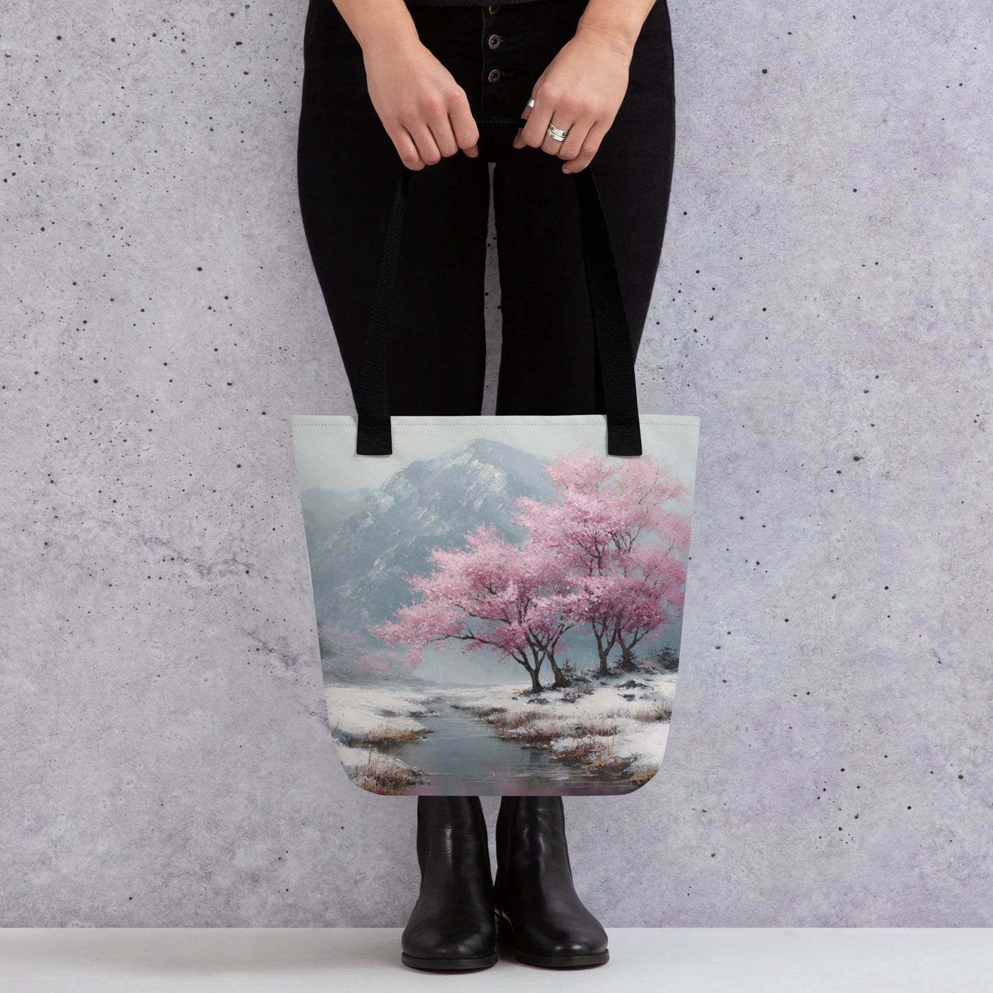 Tote Bag Shopping "CERISIERS EN HIVER" - French Bazar - 4998357_4533