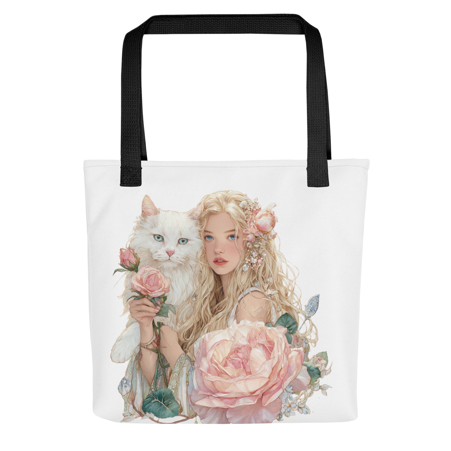 Tote Bag Shopping "JEUNE FILLE AU CHAT" - French Bazar - 9929426_4533