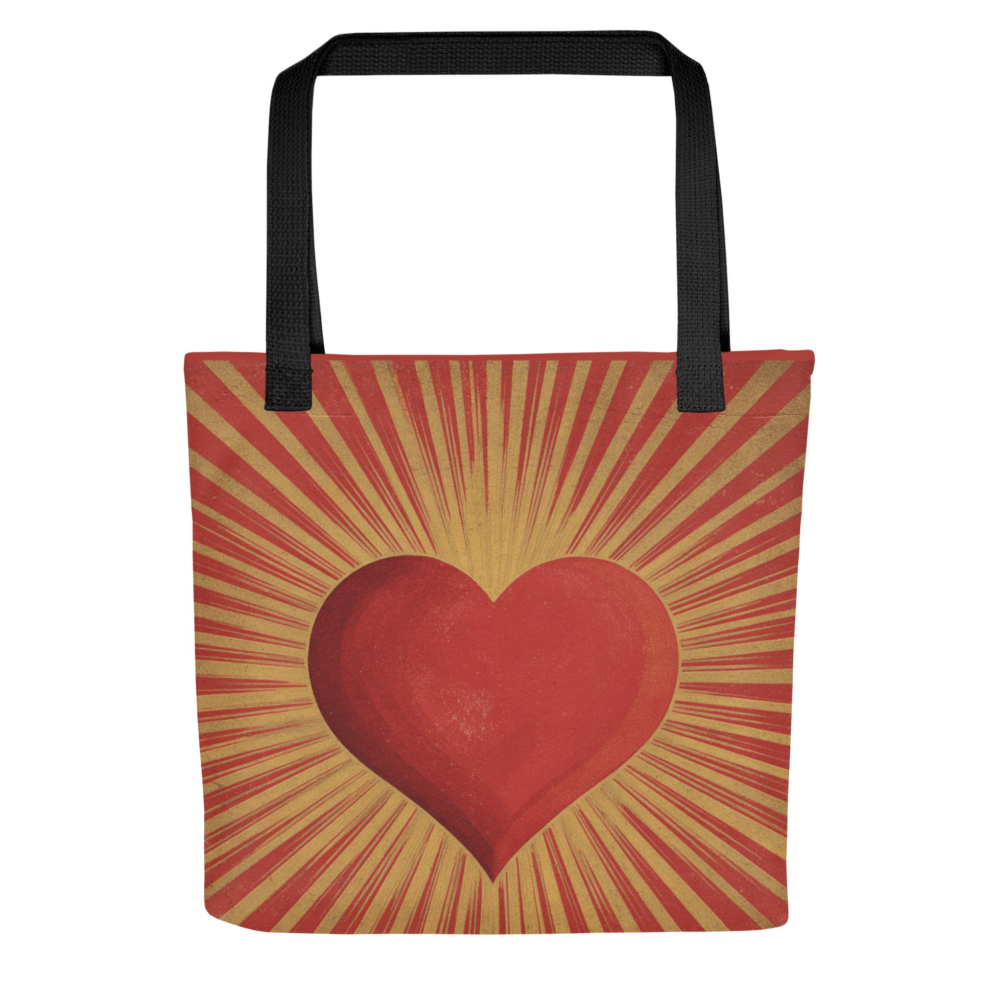 Tote Bag Shopping "RED AND GOLD HEART" - French Bazar - 6826287_4533