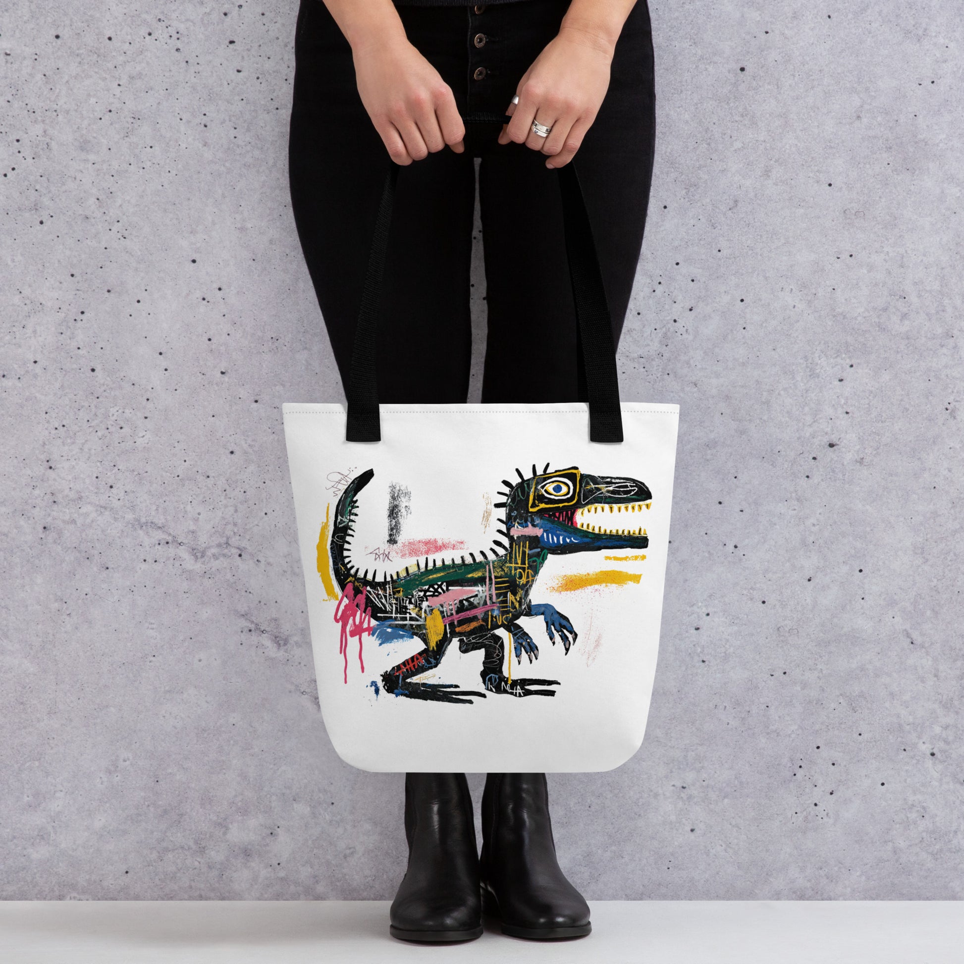 Tote Bag Shopping "BASQUIAT STYLE DINOSAUR" - French Bazar - 6760723_4533