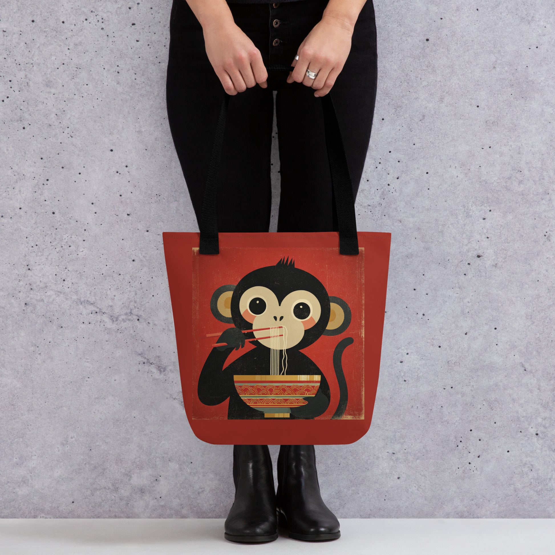 Tote Bag Shopping "MONKEY EATING NODDLES" - French Bazar - 9996429_4533
