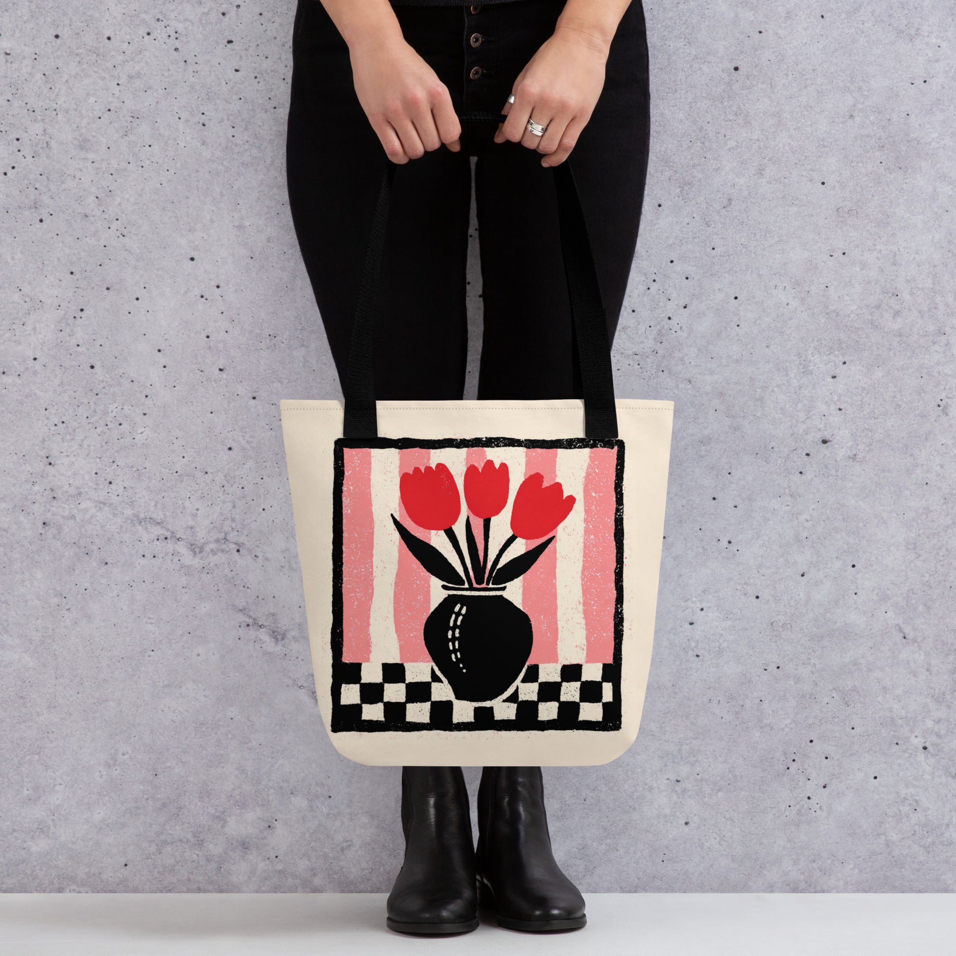Tote Bag Shopping "RED TULIPS" - French Bazar - 7761734_4533