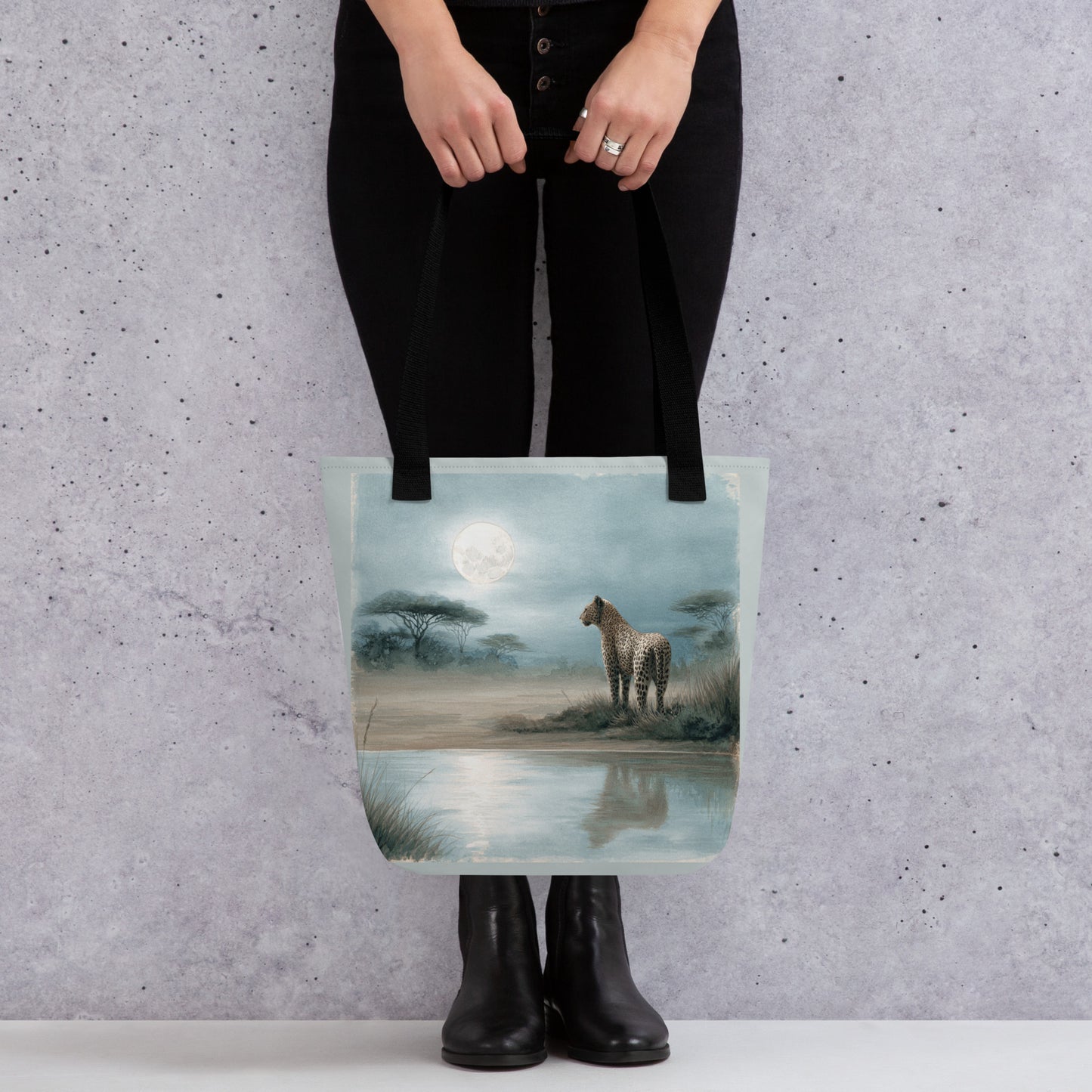Tote Bag Shopping "LÉOPARD AU CRÉPUSCULE" - French Bazar - 6277220_4533