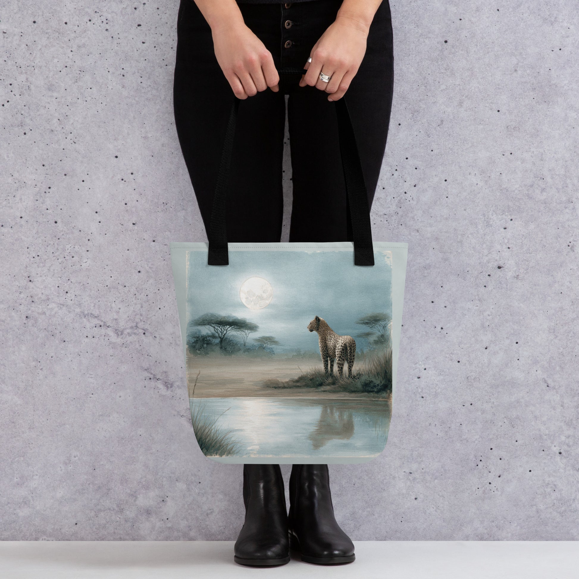Tote Bag Shopping "LÉOPARD AU CRÉPUSCULE" - French Bazar - 6277220_4533