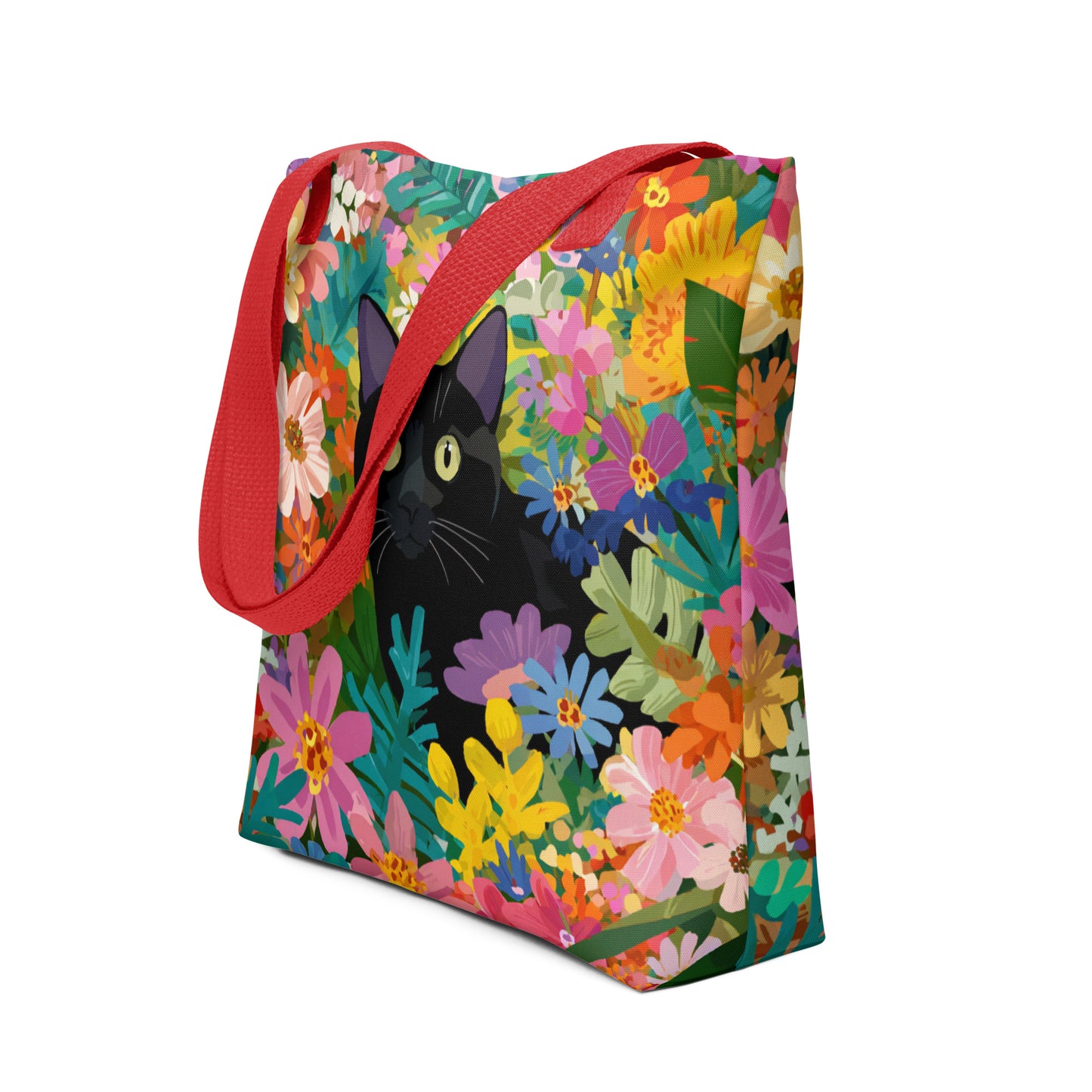 Tote Bag Shopping "FLOWER BLACK CAT" - French Bazar - 6545477_8904
