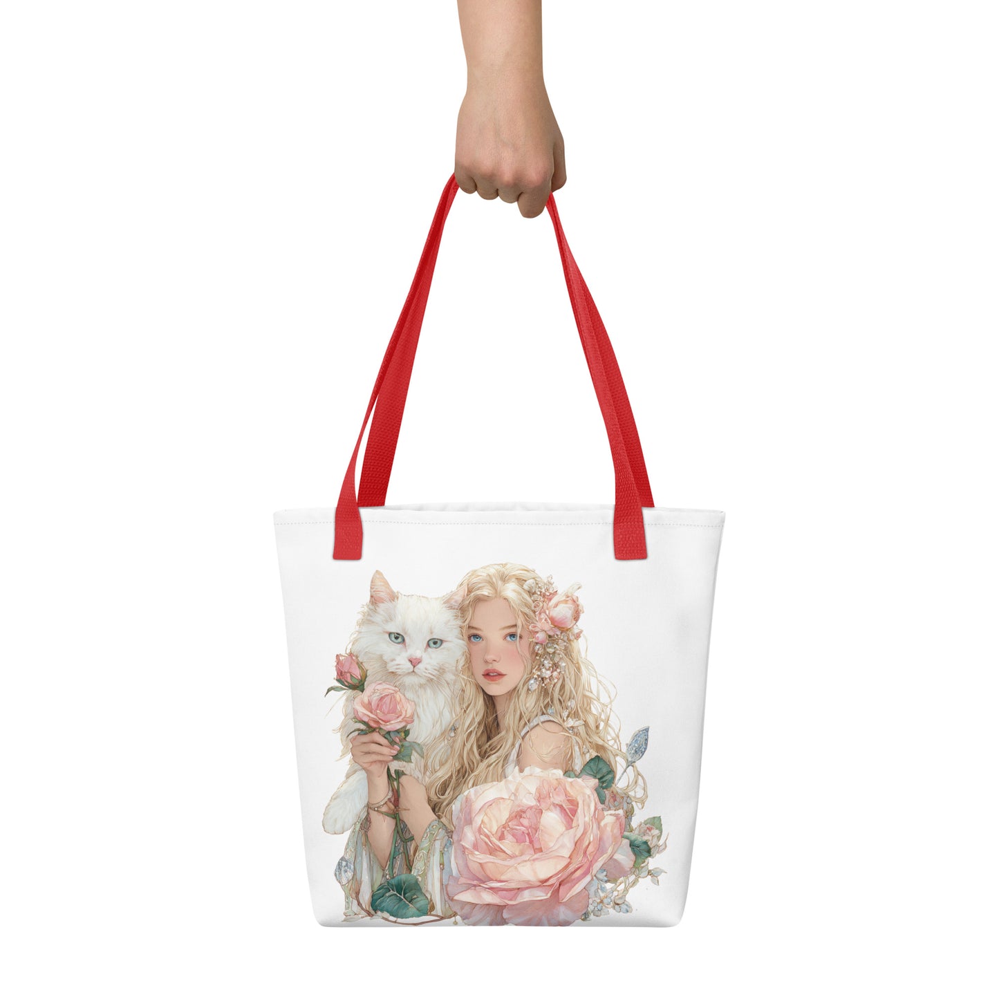 Tote Bag Shopping "JEUNE FILLE AU CHAT" - French Bazar - 9929426_4533