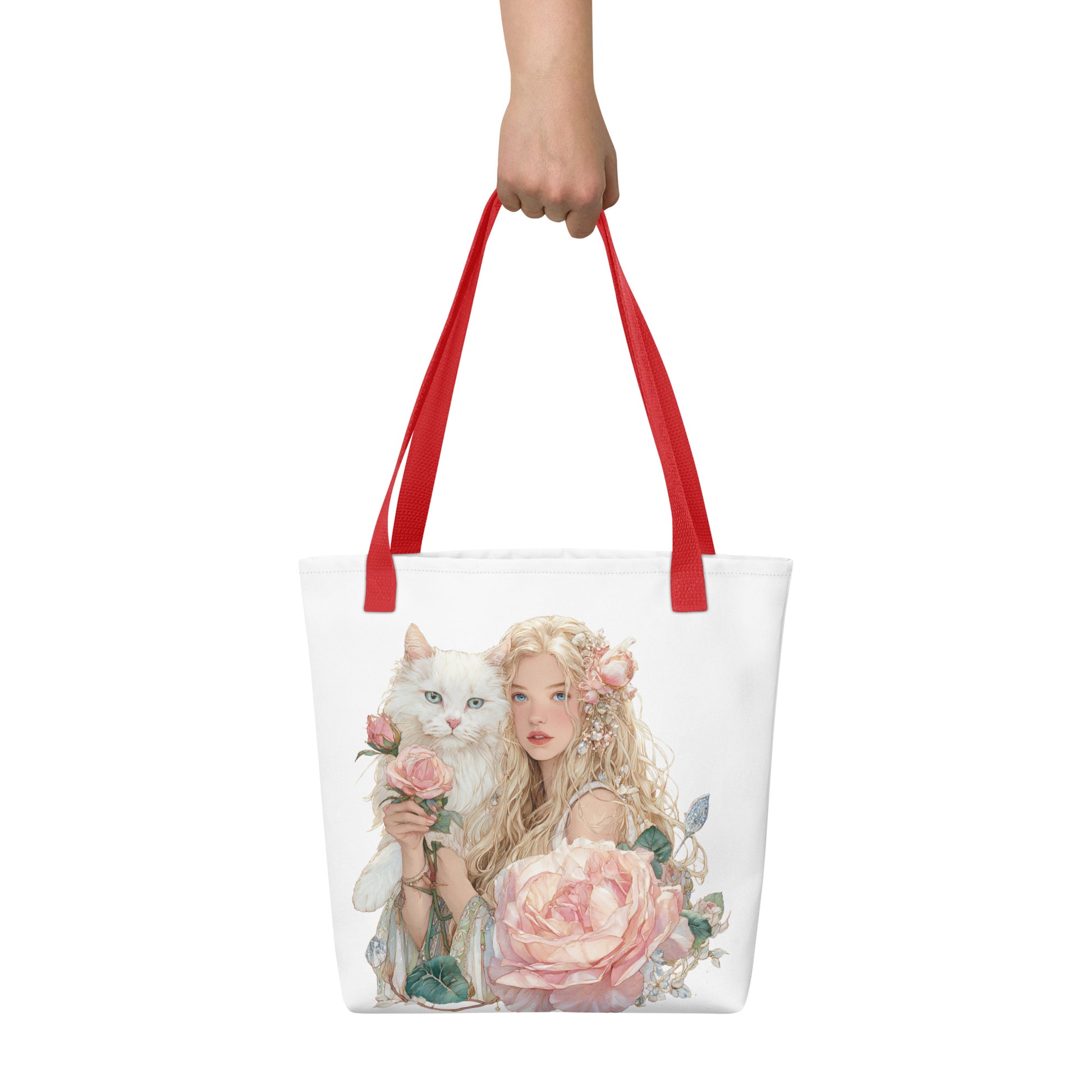 Tote Bag Shopping "JEUNE FILLE AU CHAT" - French Bazar - 9929426_4533