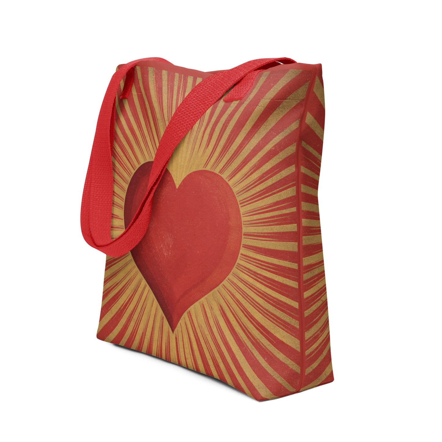 Tote Bag Shopping "RED AND GOLD HEART" - French Bazar - 6826287_8904