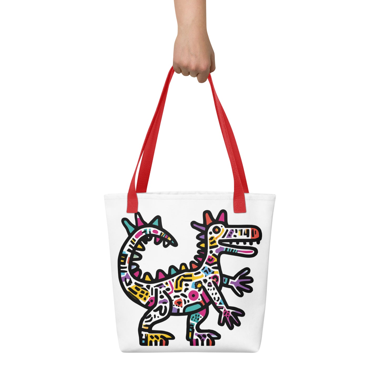 Tote Bag Shopping "KEITH HARING STYLE DINOSAUR" - French Bazar - 1583402_4533