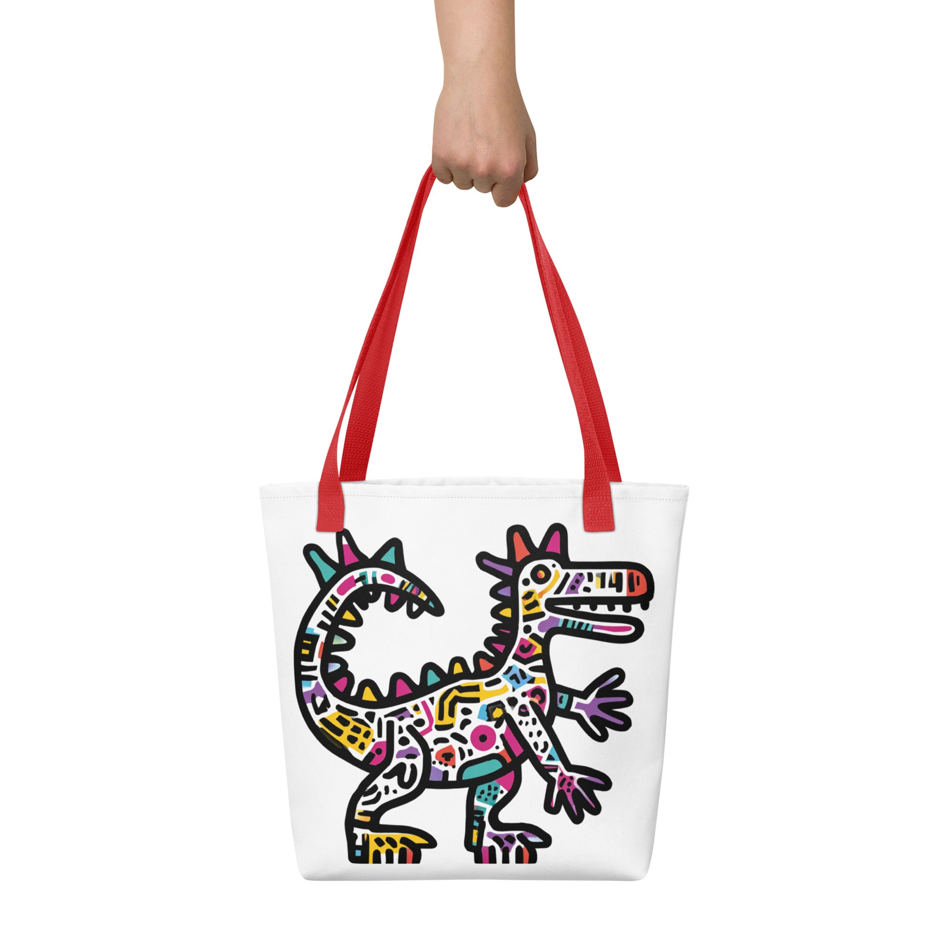 Tote Bag Shopping "KEITH HARING STYLE DINOSAUR" - French Bazar - 1583402_4533