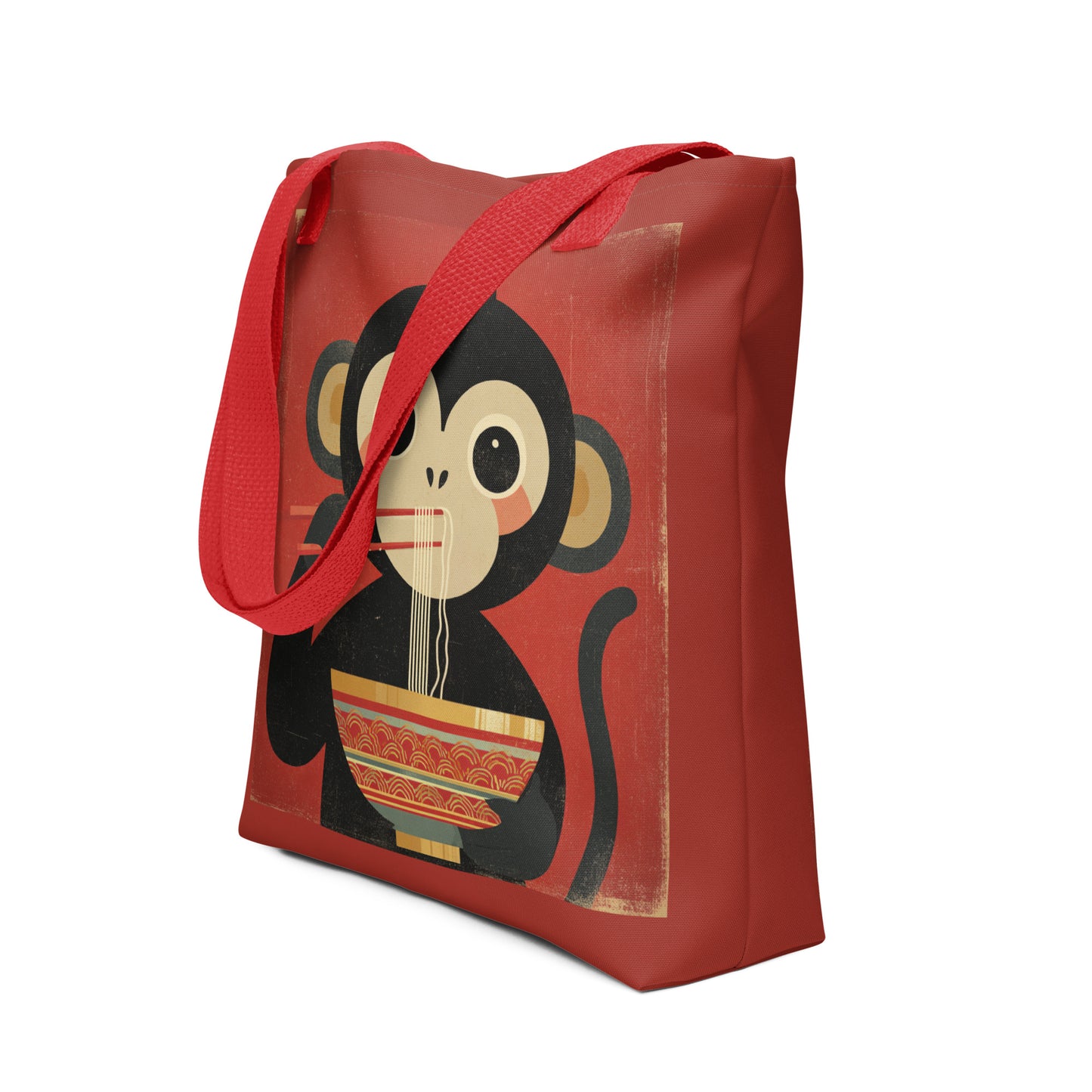 Tote Bag Shopping "MONKEY EATING NODDLES" - French Bazar - 9996429_8904
