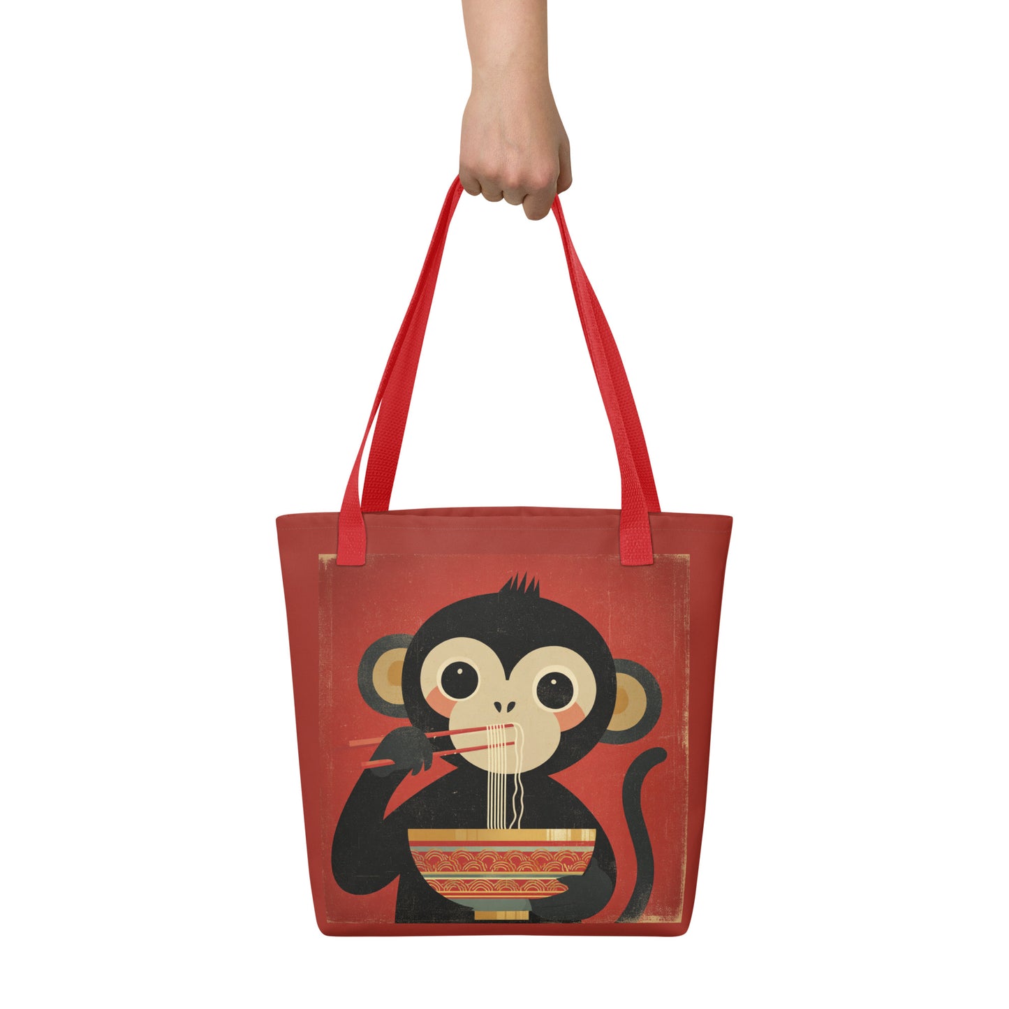 Tote Bag Shopping "MONKEY EATING NODDLES" - French Bazar - 9996429_4533