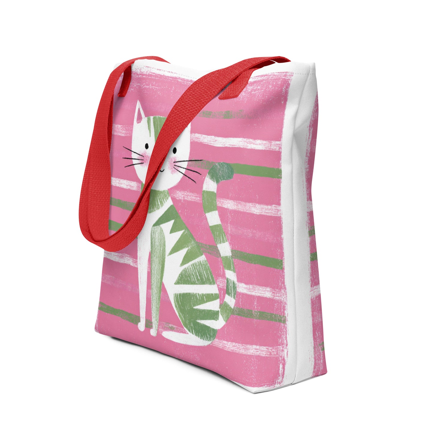 Tote Bag Shopping "GREEN CAT"