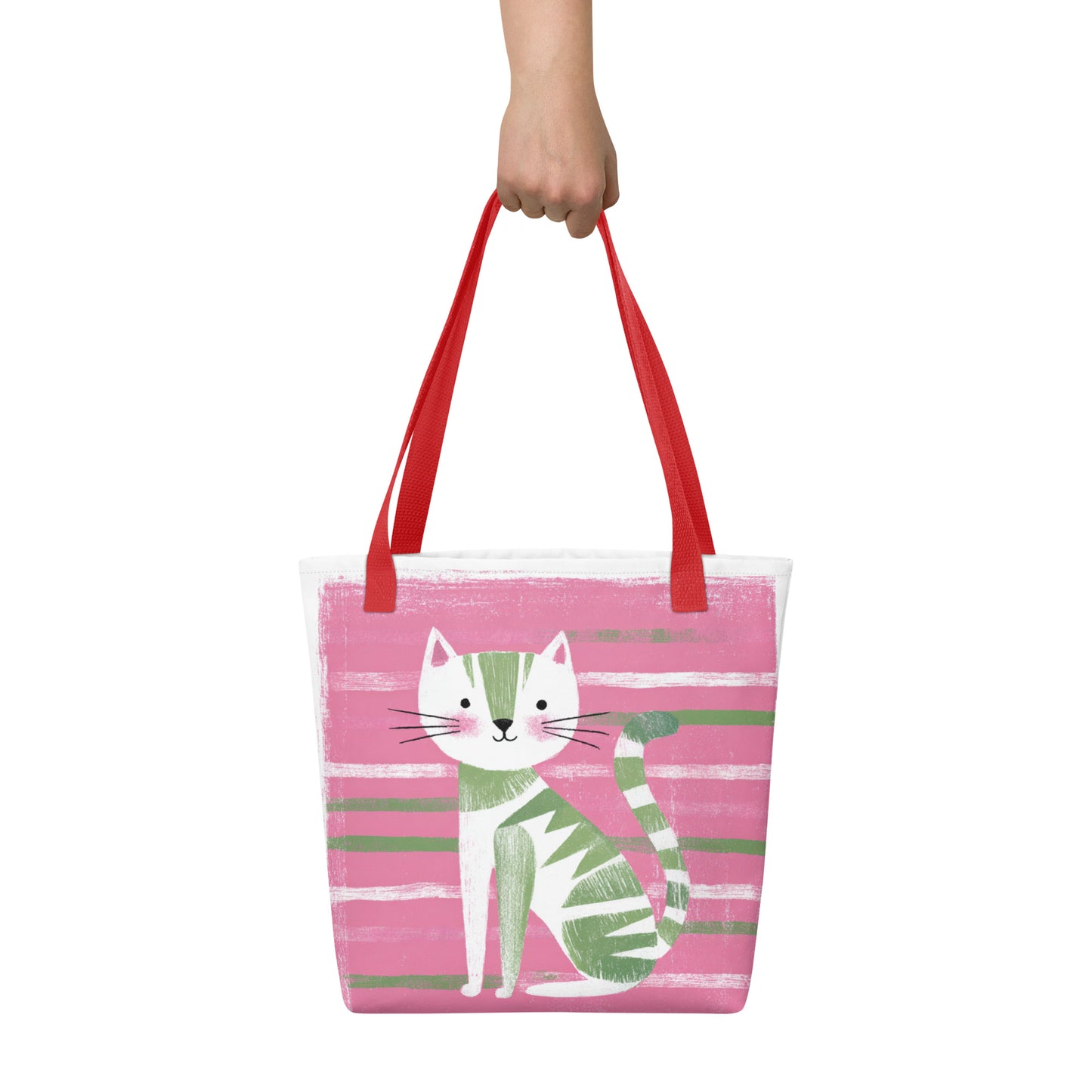 Tote Bag Shopping "GREEN CAT"