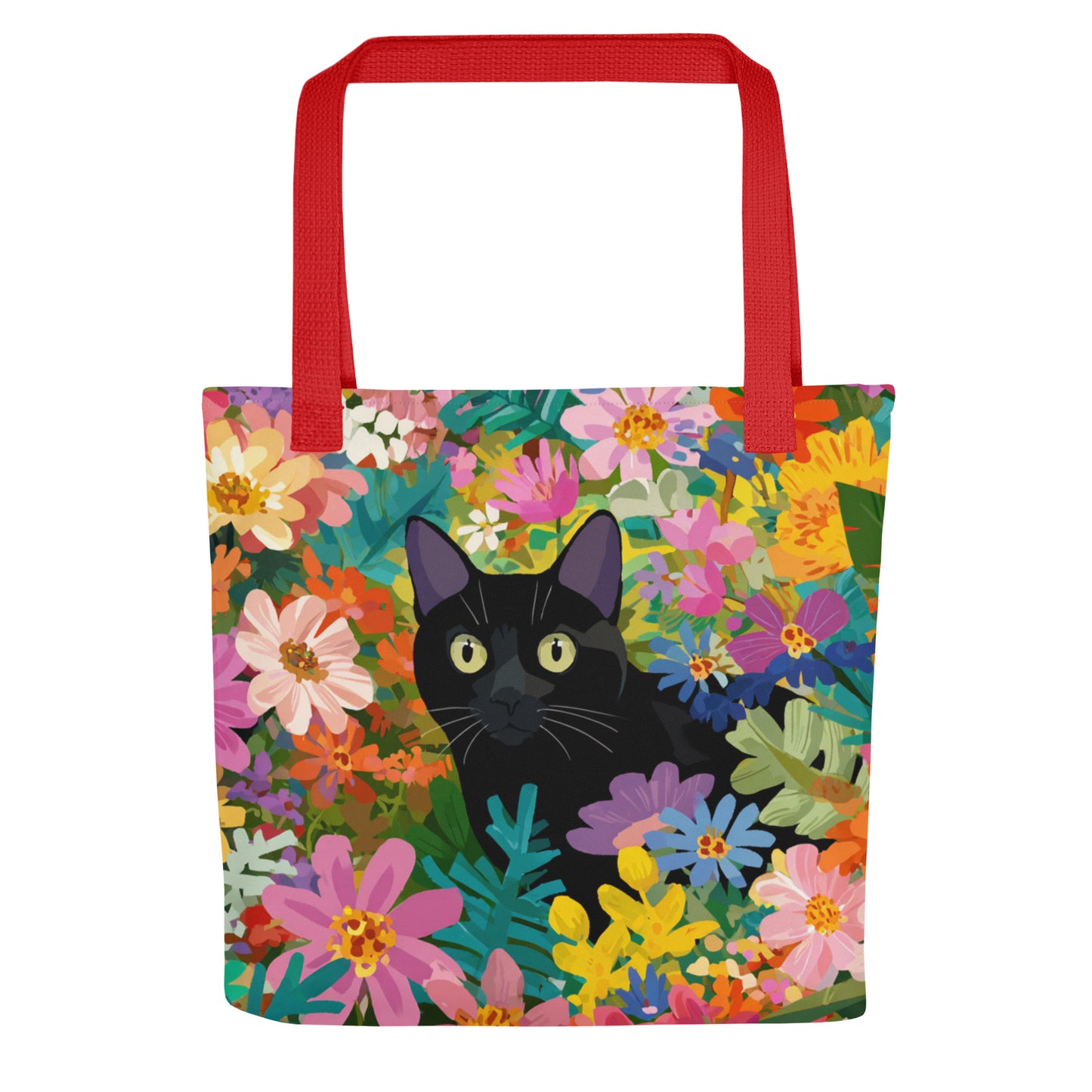 Tote Bag Shopping "FLOWER BLACK CAT" - French Bazar - 6545477_4533