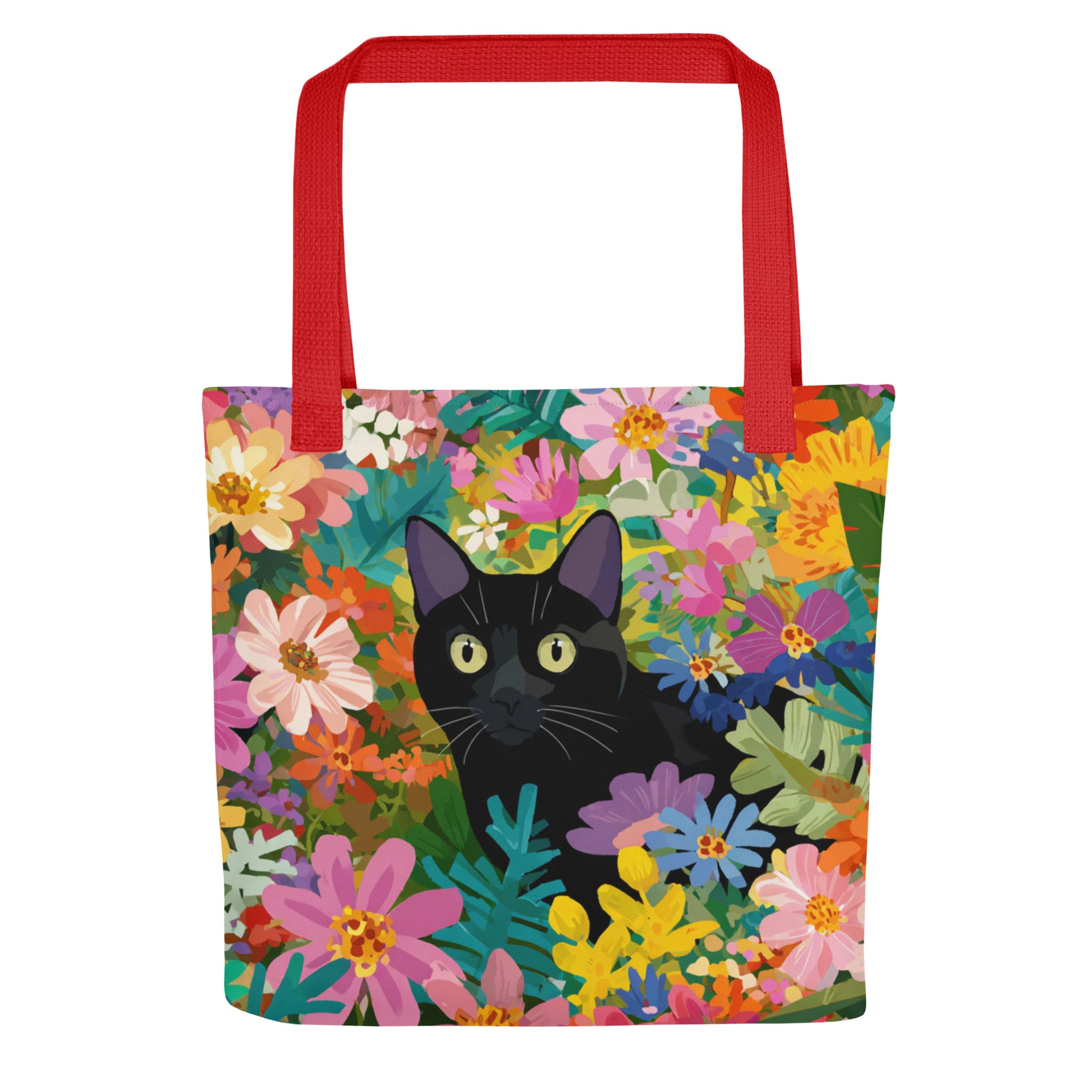 Tote Bag Shopping "FLOWER BLACK CAT" - French Bazar - 6545477_4533