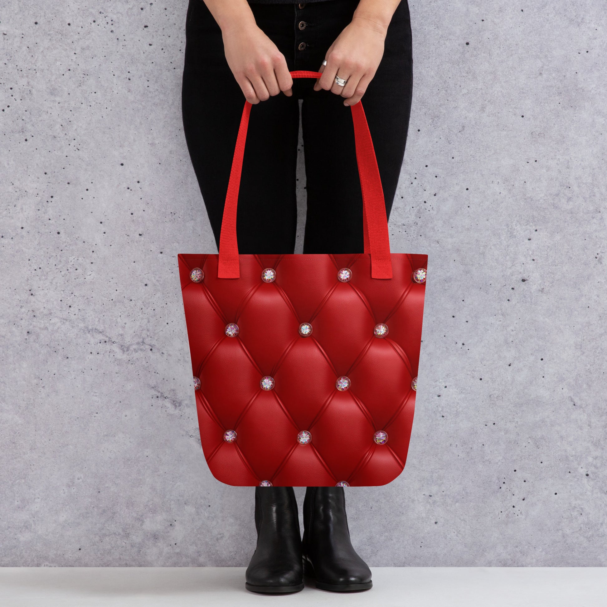 Tote Bag Shopping "STYLE MATELASSÉ ROUGE" - French Bazar - 4139678_4533