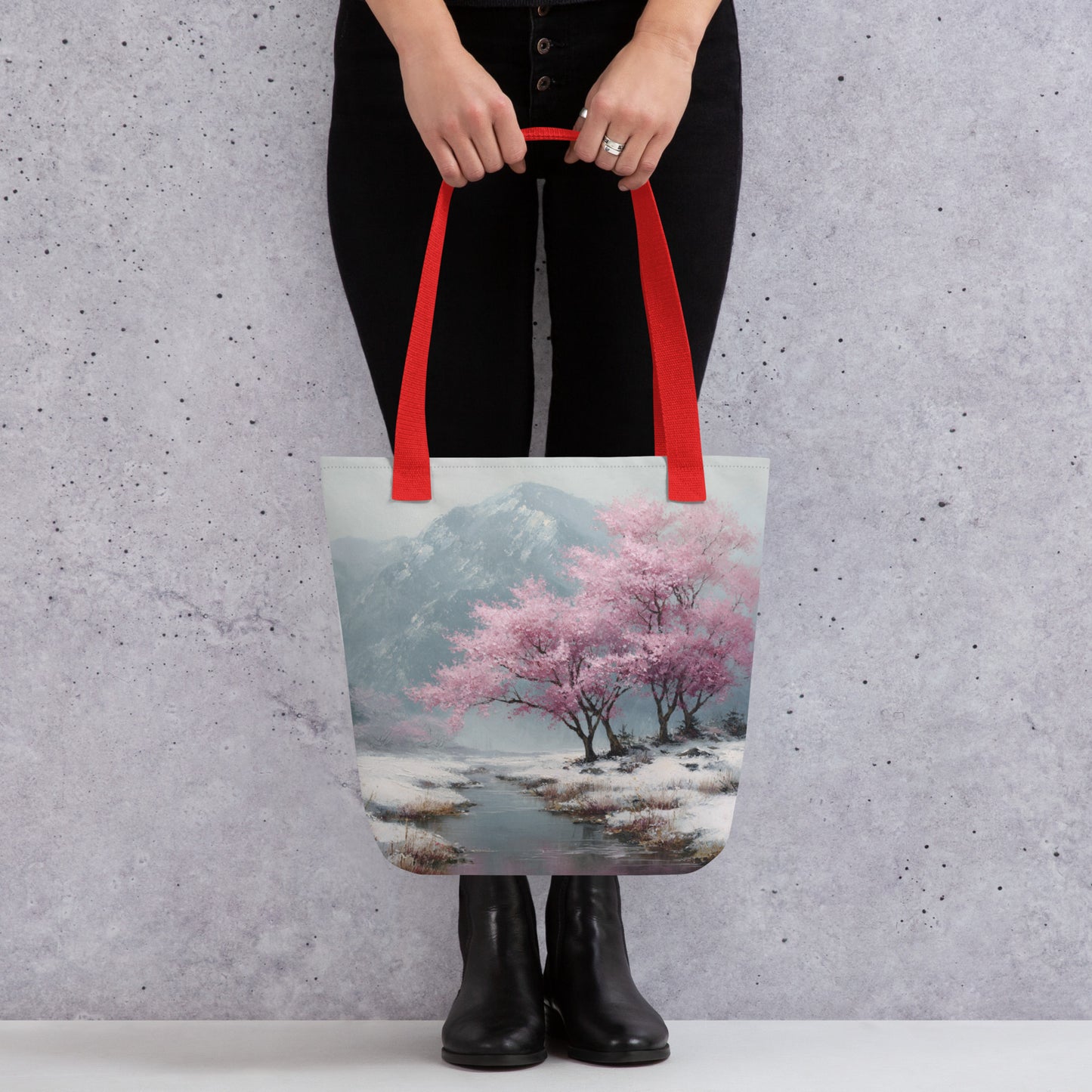 Tote Bag Shopping "CERISIERS EN HIVER" - French Bazar - 4998357_4533
