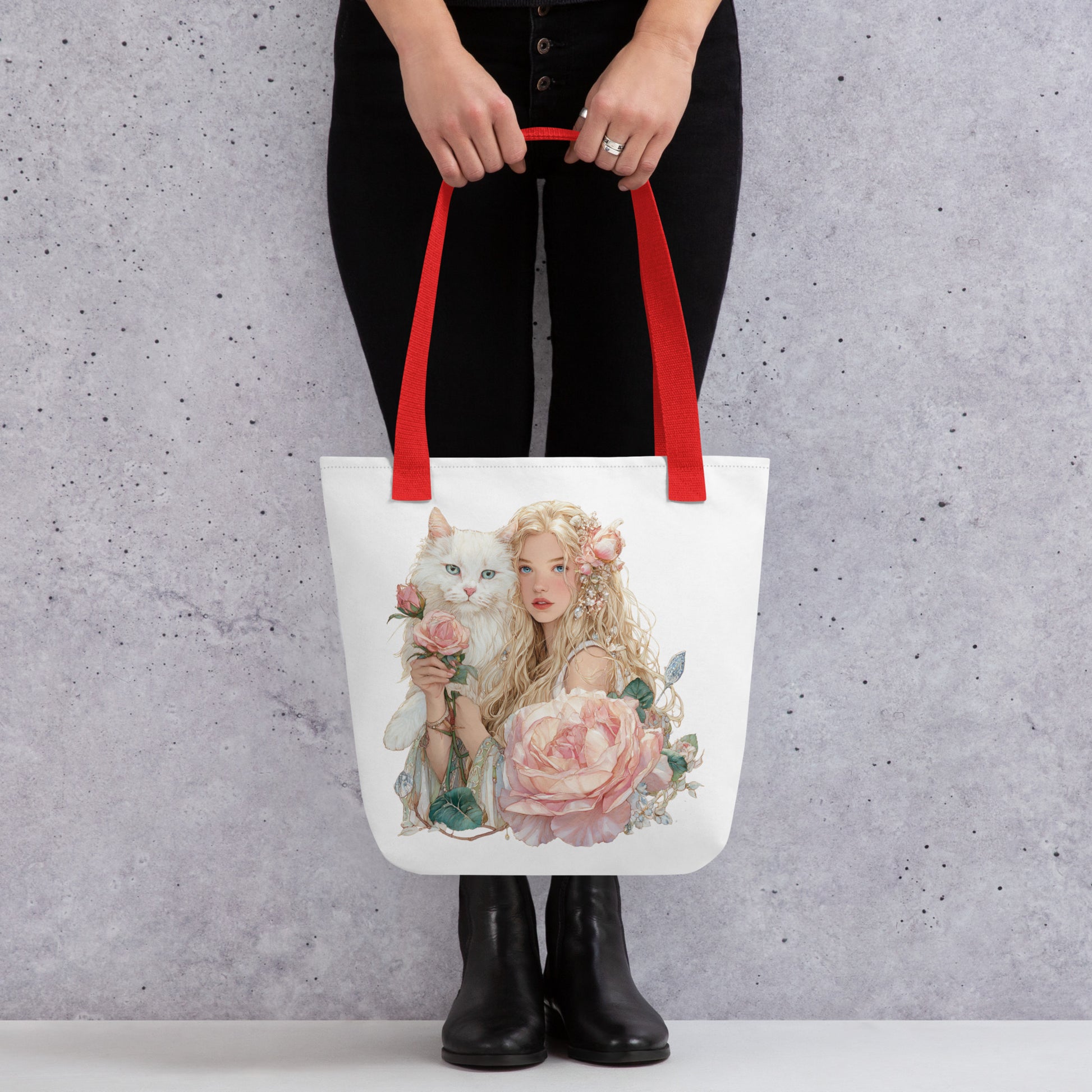 Tote Bag Shopping "JEUNE FILLE AU CHAT" - French Bazar - 9929426_4533