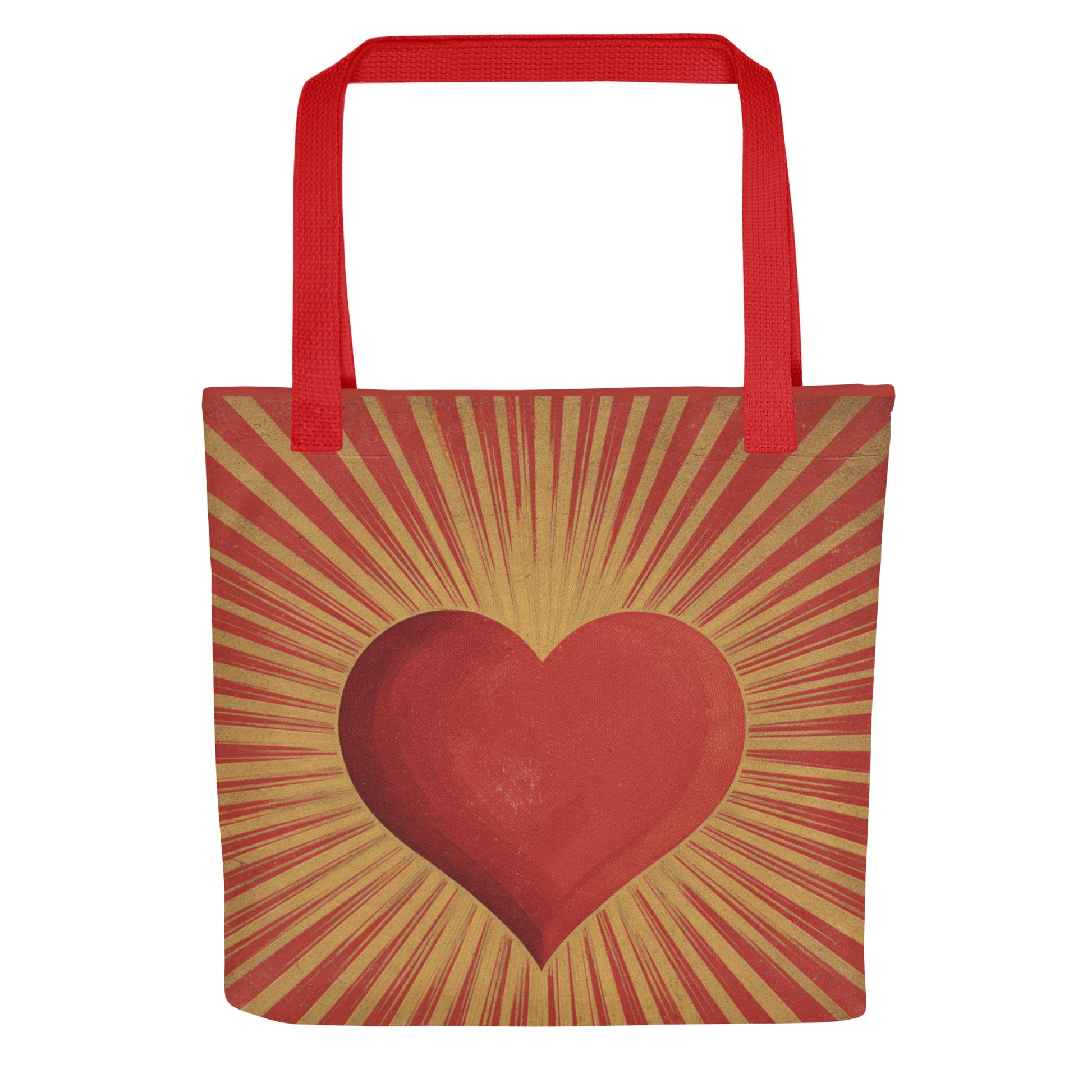 Tote Bag Shopping "RED AND GOLD HEART" - French Bazar - 6826287_4533