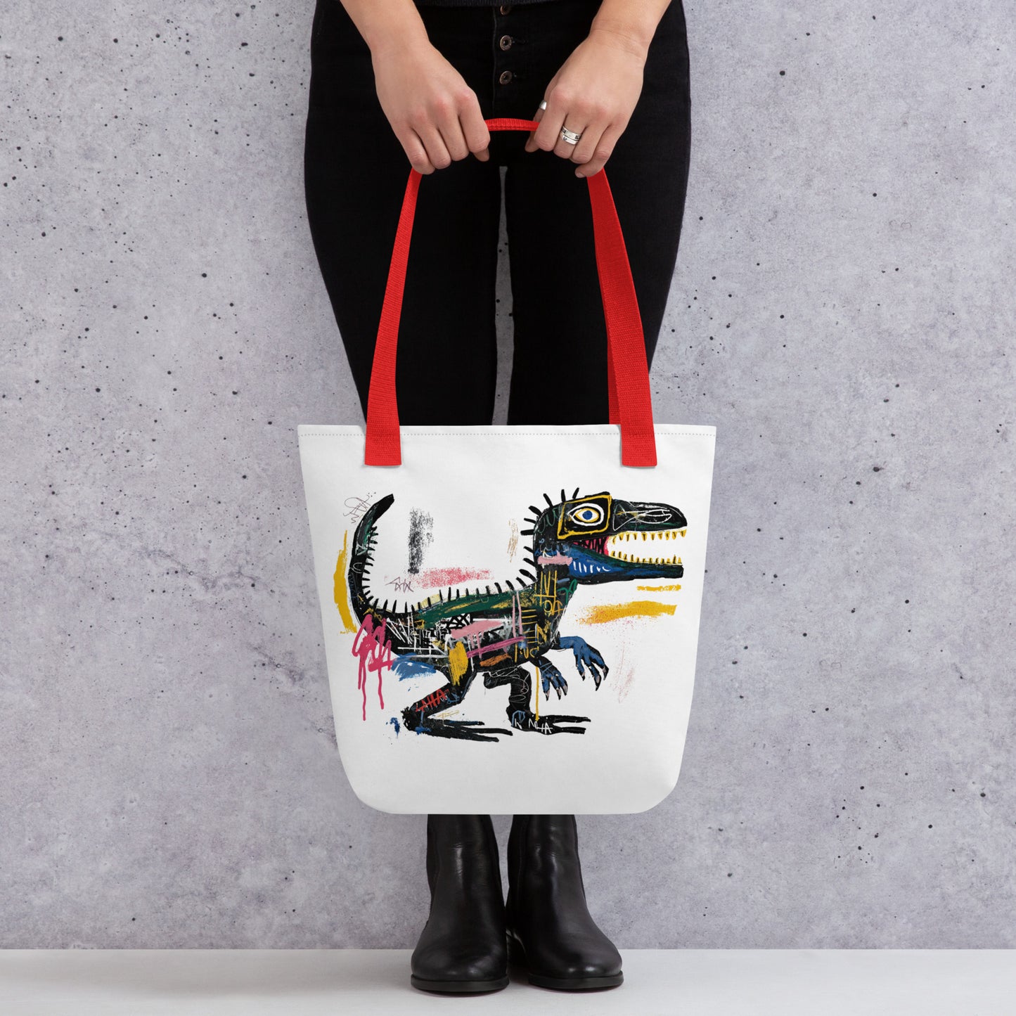 Tote Bag Shopping "BASQUIAT STYLE DINOSAUR" - French Bazar - 6760723_4533