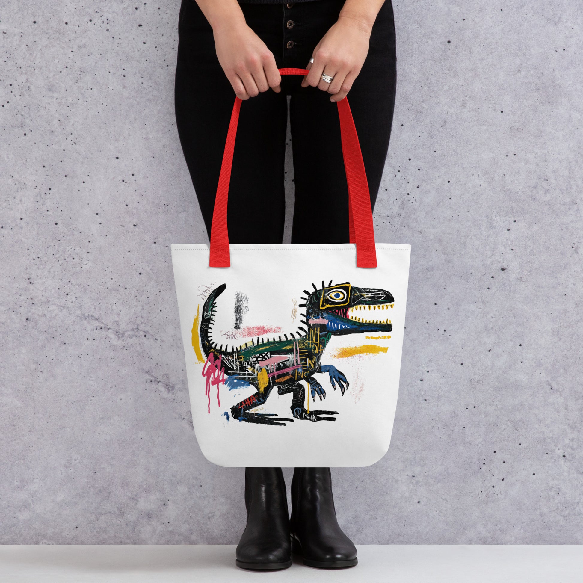 Tote Bag Shopping "BASQUIAT STYLE DINOSAUR" - French Bazar - 6760723_4533