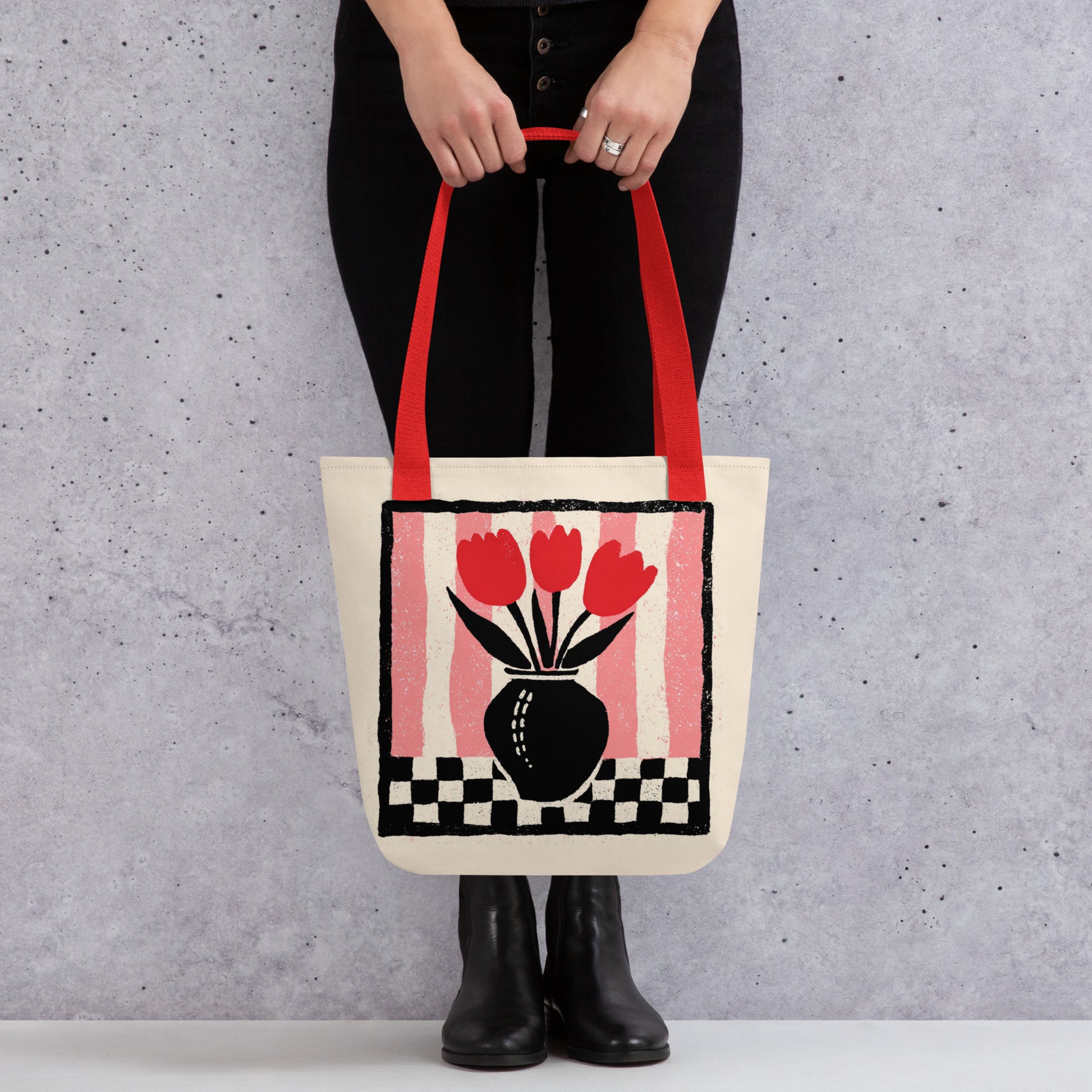 Tote Bag Shopping "RED TULIPS" - French Bazar - 7761734_4533