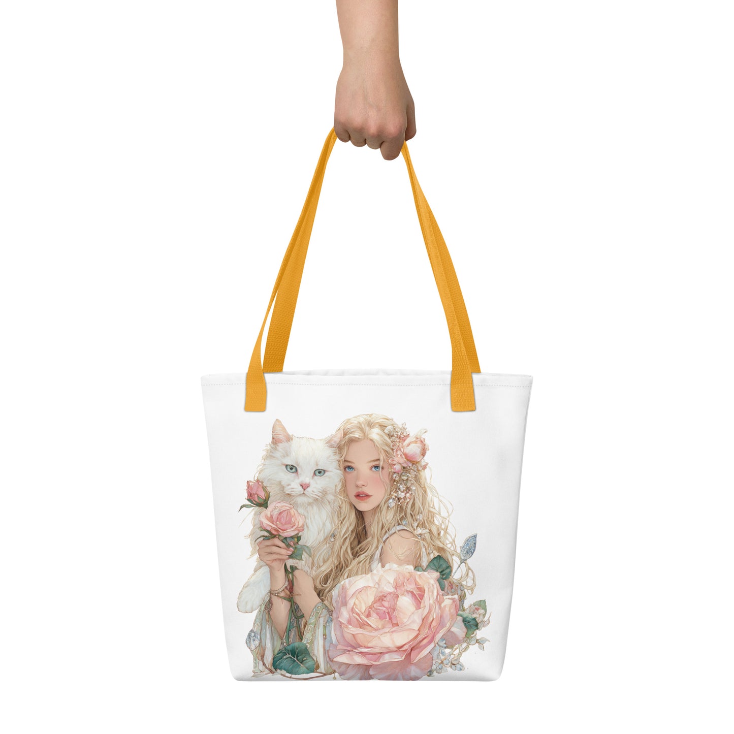 Tote Bag Shopping "JEUNE FILLE AU CHAT" - French Bazar - 9929426_4533