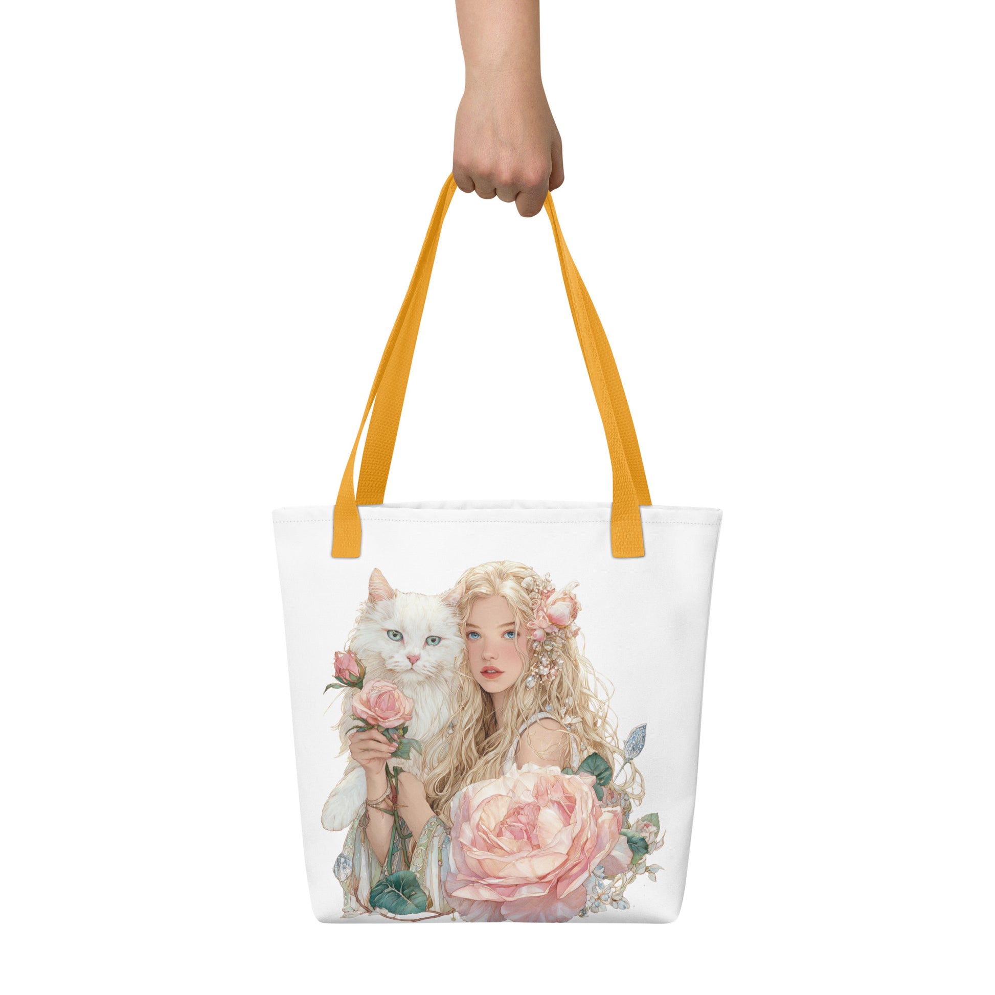 Tote Bag Shopping "JEUNE FILLE AU CHAT" - French Bazar - 9929426_4533