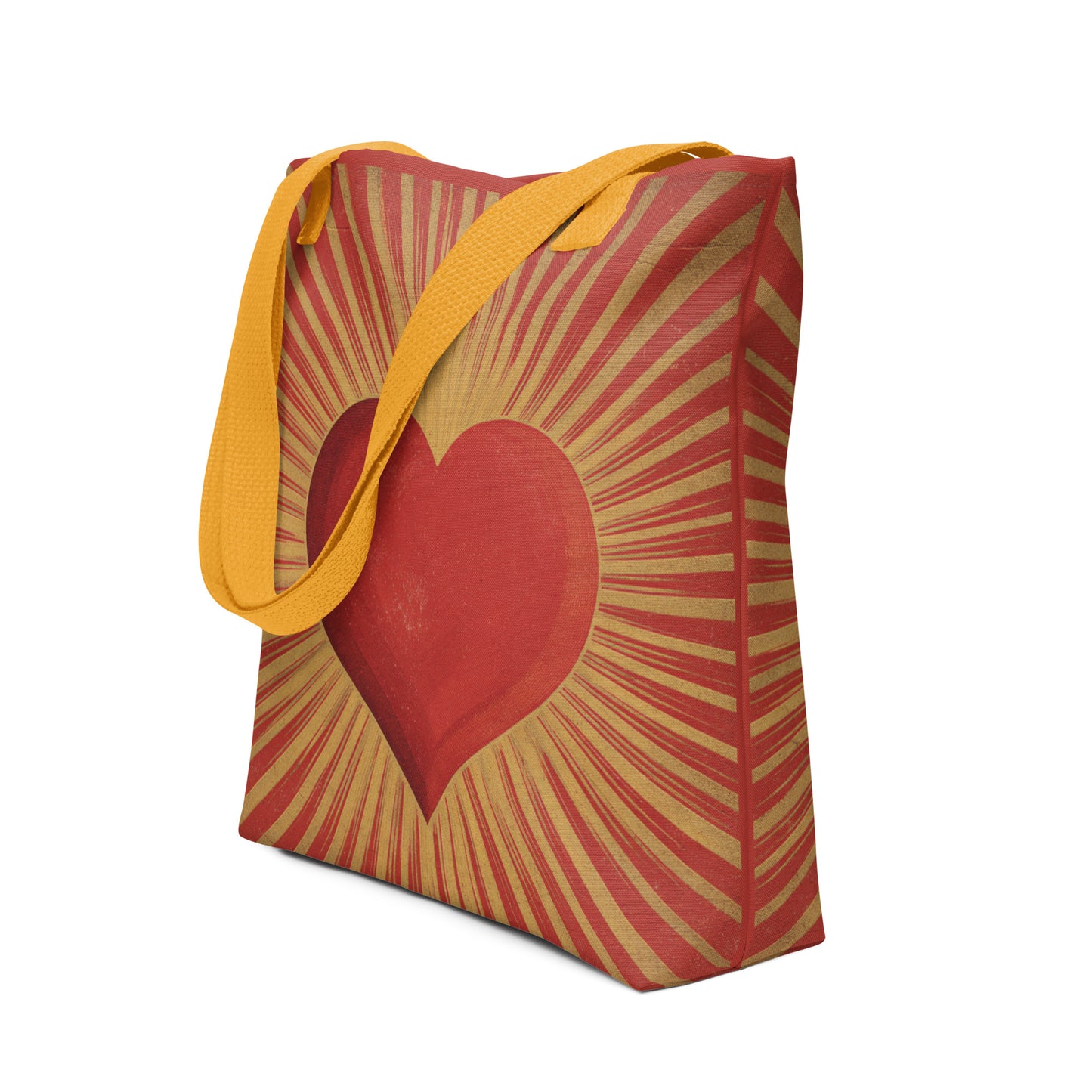 Tote Bag Shopping "RED AND GOLD HEART" - French Bazar - 6826287_8905