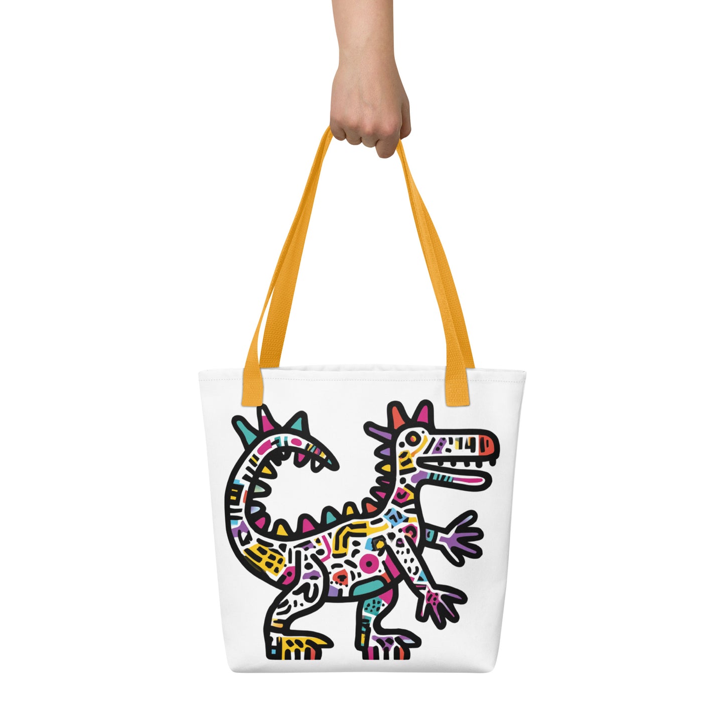 Tote Bag Shopping "KEITH HARING STYLE DINOSAUR" - French Bazar - 1583402_4533