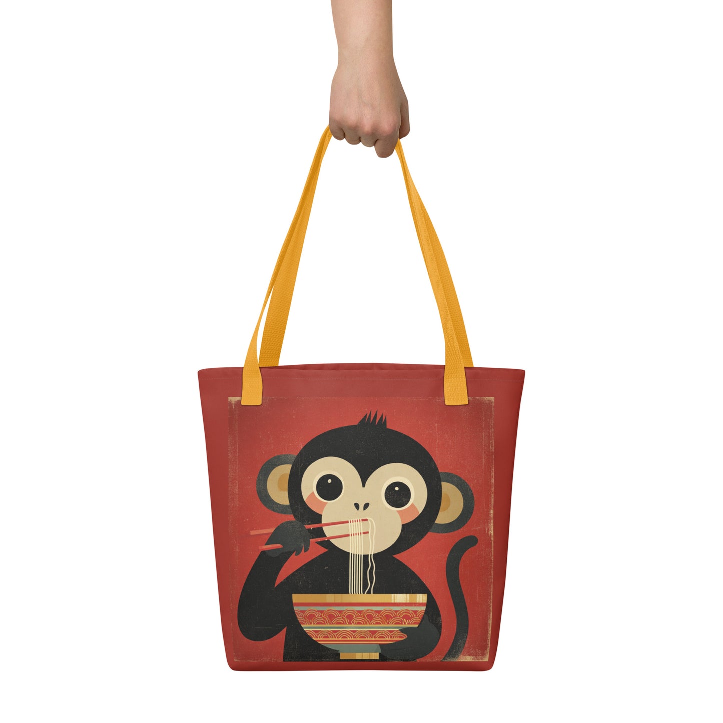 Tote Bag Shopping "MONKEY EATING NODDLES" - French Bazar - 9996429_4533