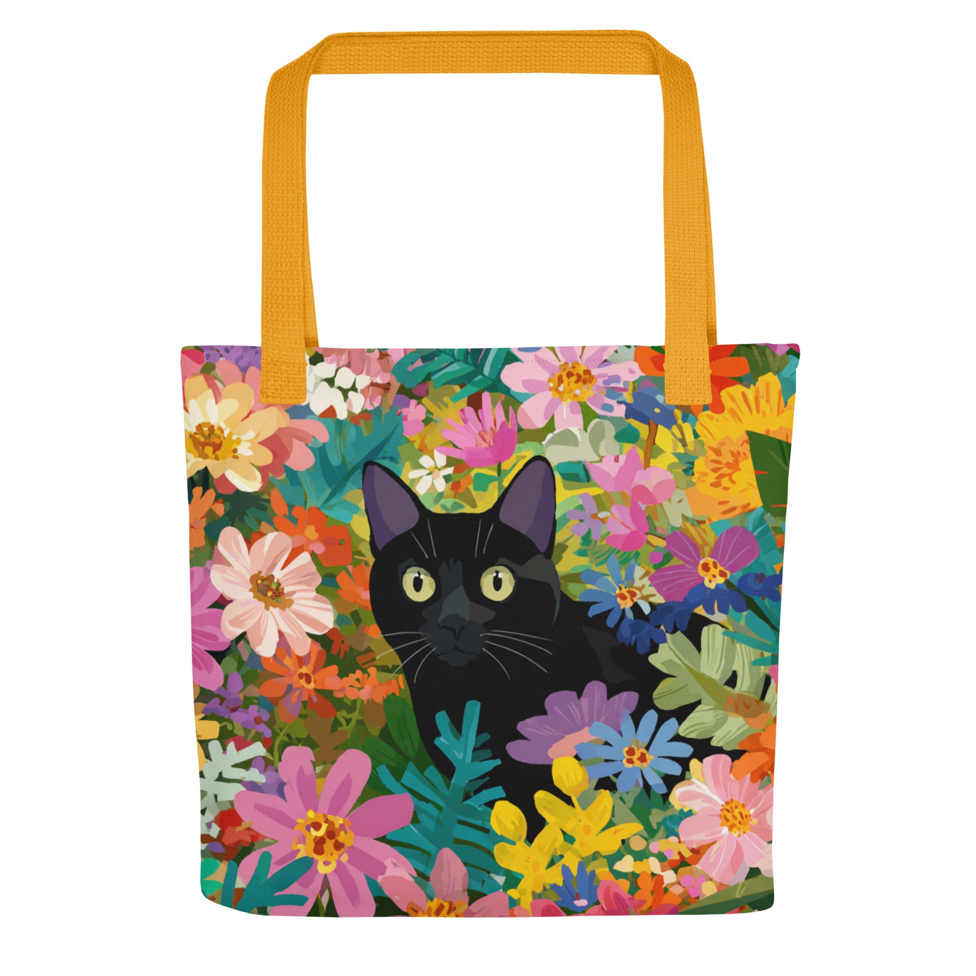 Tote Bag Shopping "FLOWER BLACK CAT" - French Bazar - 6545477_4533