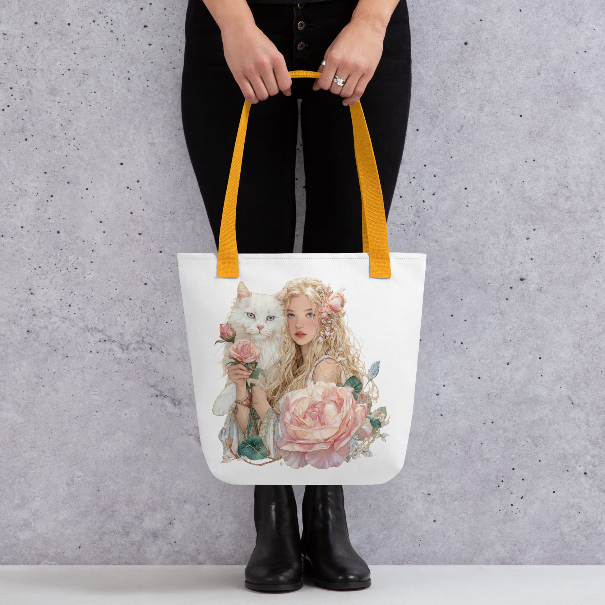 Tote Bag Shopping "JEUNE FILLE AU CHAT" - French Bazar - 9929426_4533