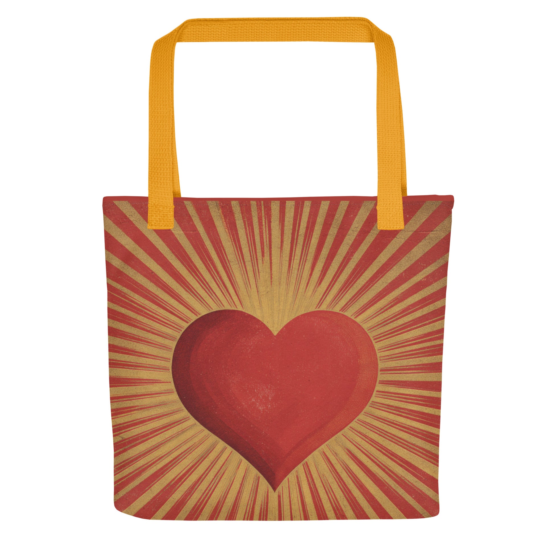 Tote Bag Shopping "RED AND GOLD HEART" - French Bazar - 6826287_4533
