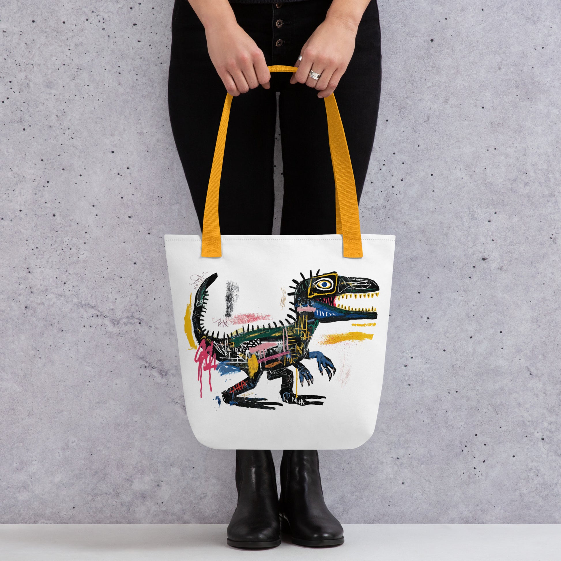 Tote Bag Shopping "BASQUIAT STYLE DINOSAUR" - French Bazar - 6760723_4533