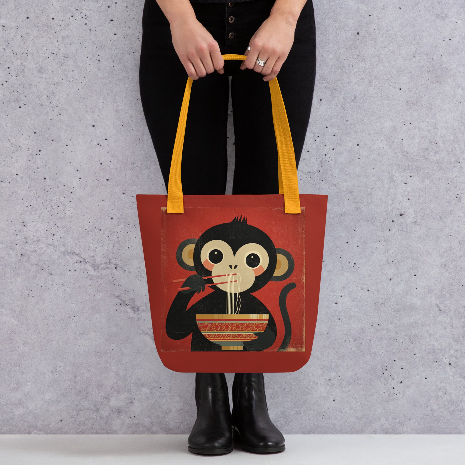 Tote Bag Shopping "MONKEY EATING NODDLES" - French Bazar - 9996429_4533