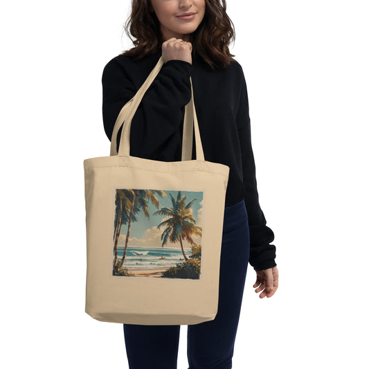 Tote Bag Bio "SURF BEACH" - Beige